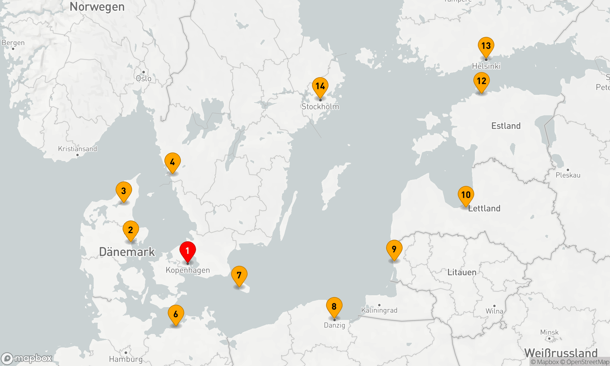 Route 13 Nächte - Ostseezauber und Nordische Metropolen