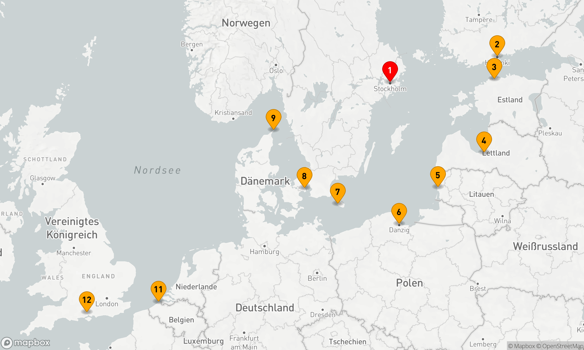 Route 11 Nächte - Von Ost zu West: Nordische Städte und Küstenjuwelen
