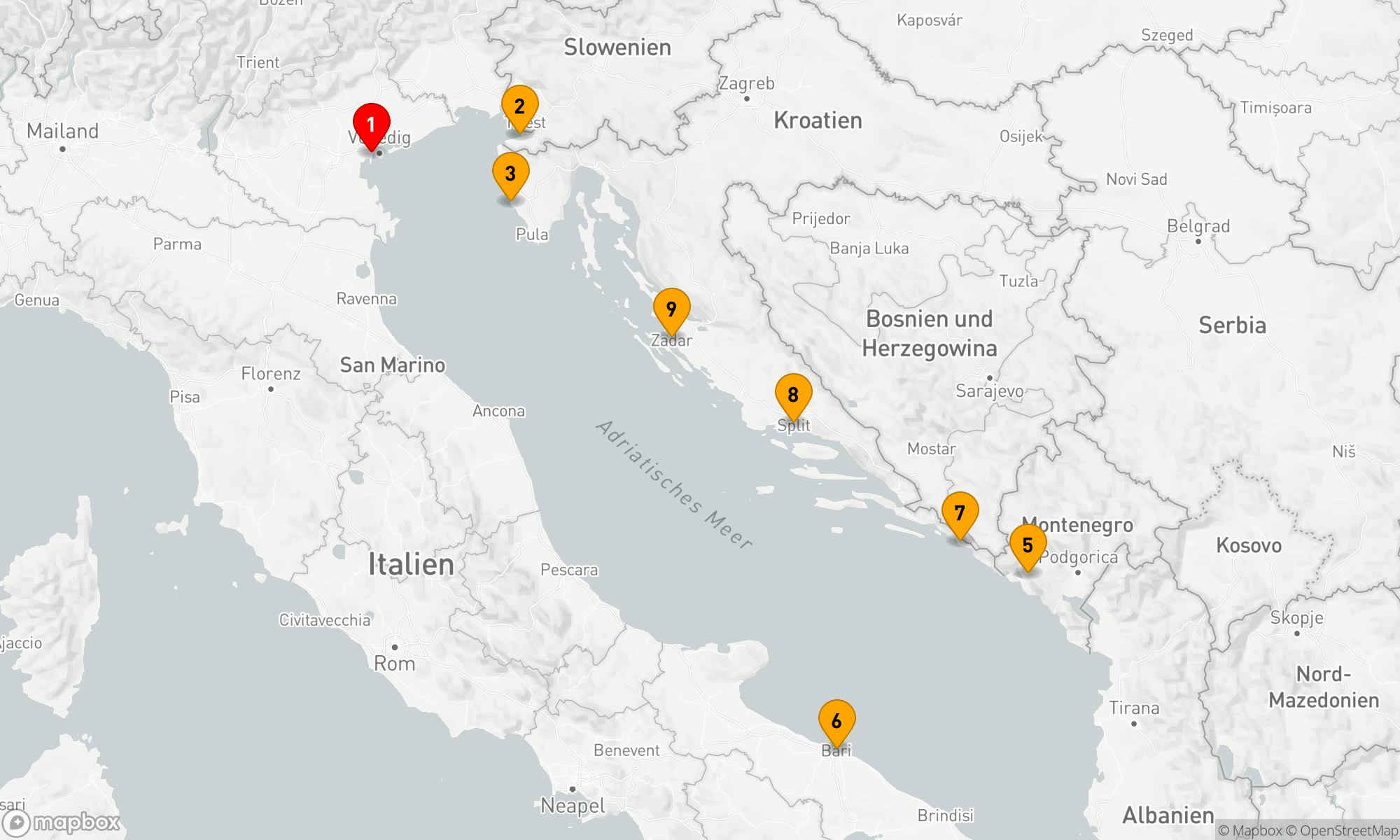 Route 9 Nächte - Mediterrane Entdeckungsreise
