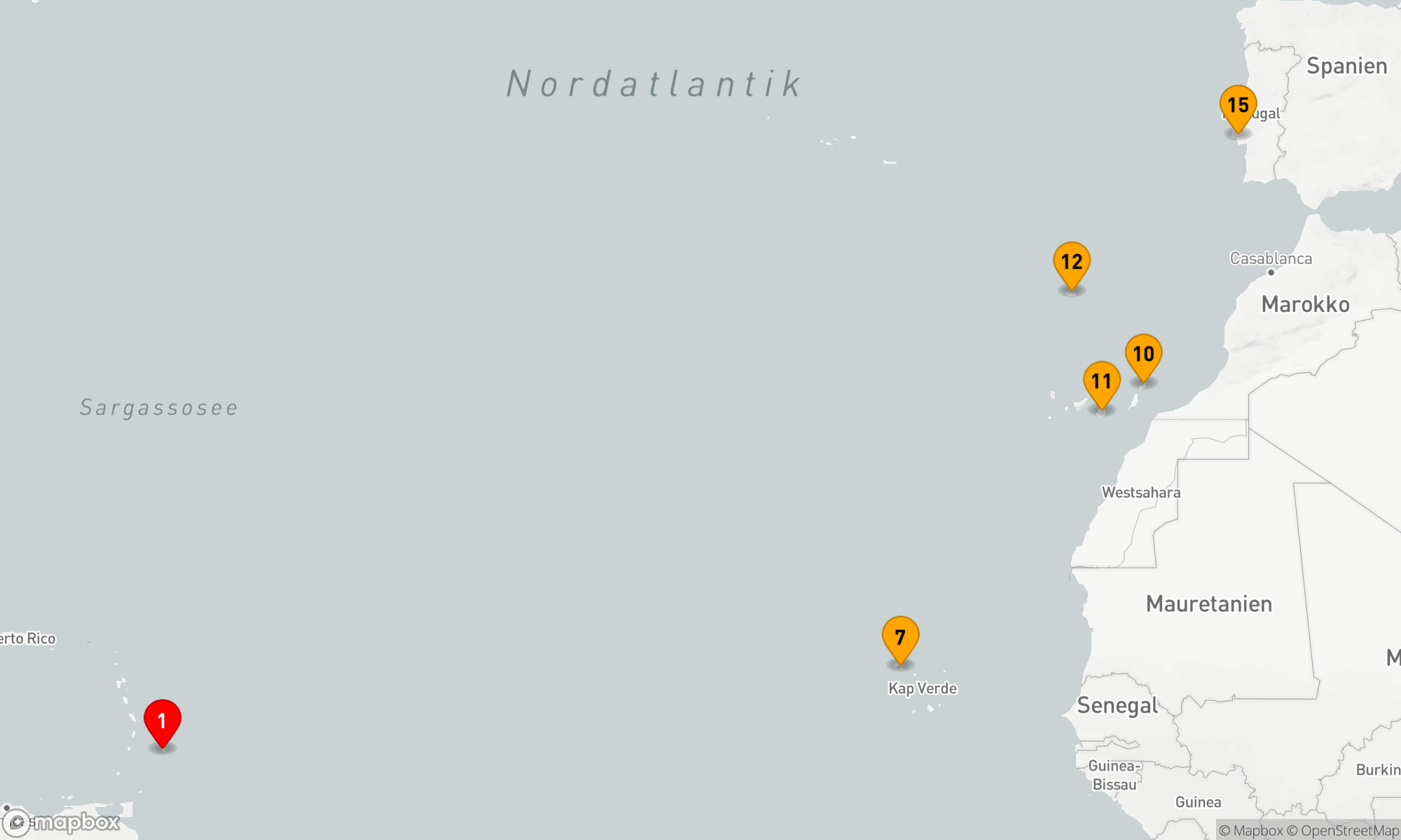 Route 14 Nächte - Atlantische Entdeckungsreise von Barbados bis nach Portugal