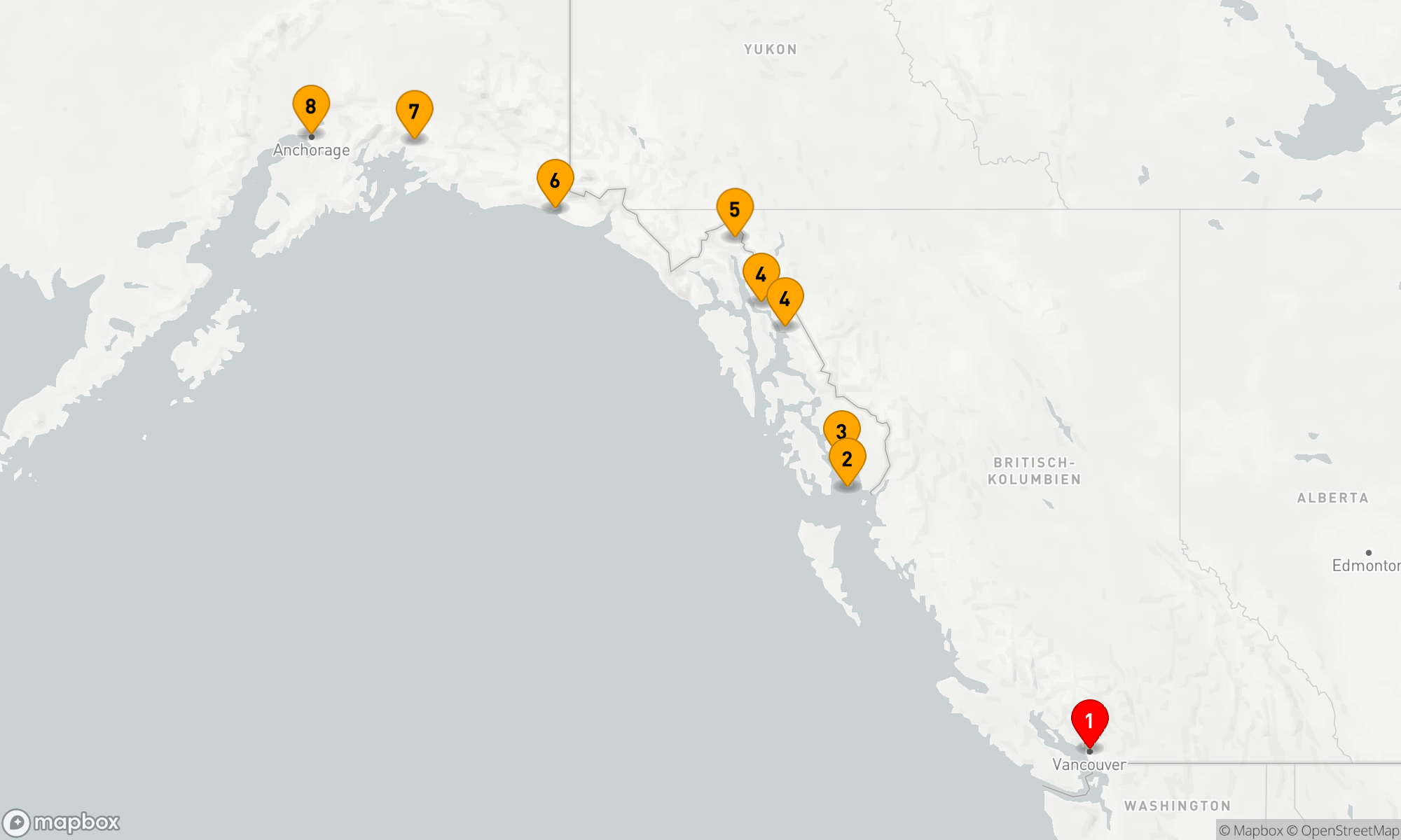 Route 7 Nächte - Naturwunder der Alaskaküste