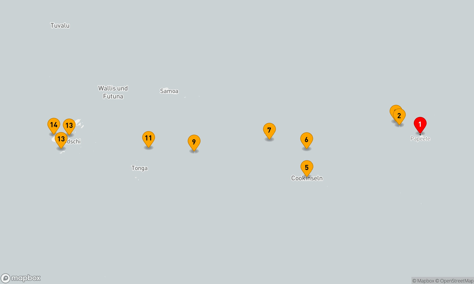 Route 13 Nächte - Südseetraum-Expedition