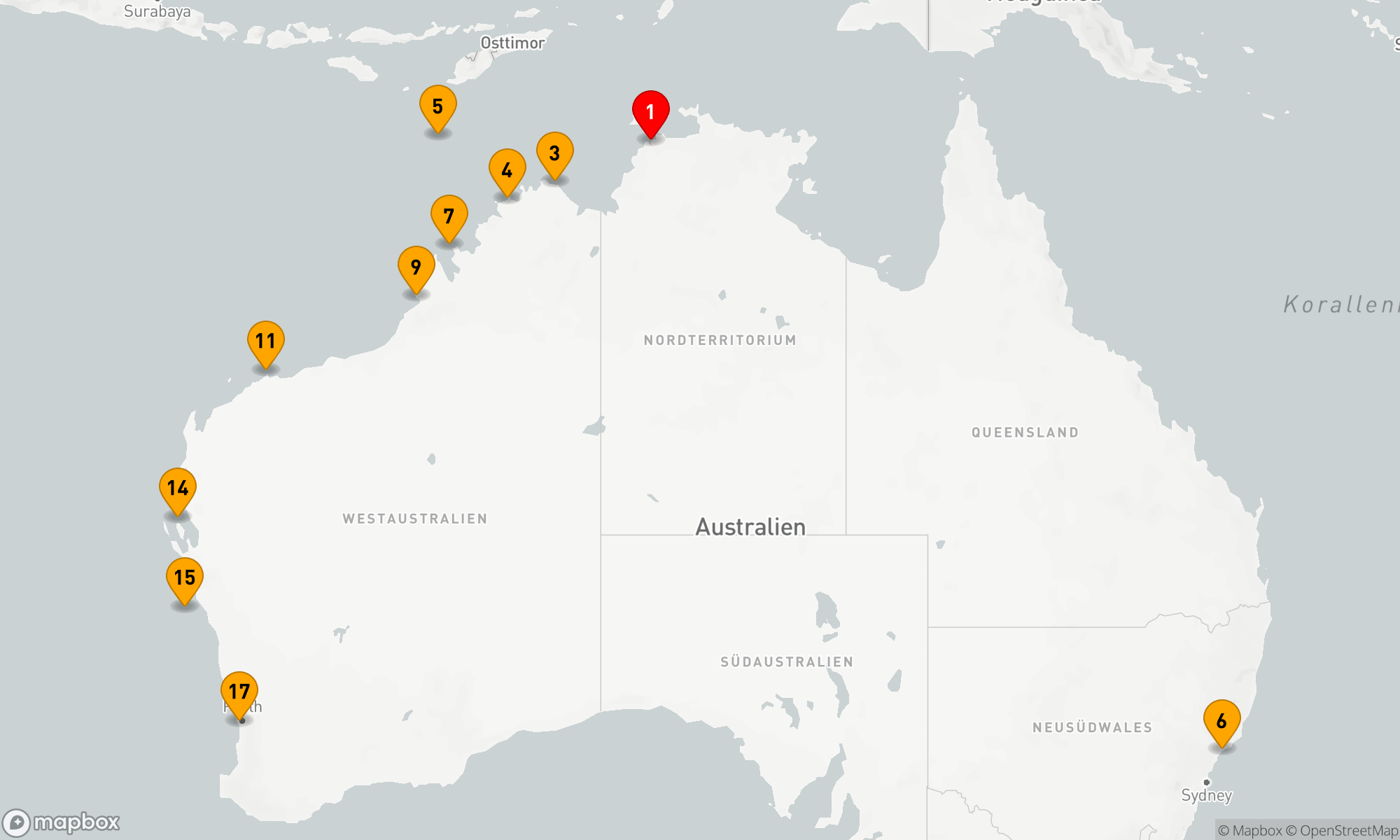 Route 16 Nächte - Abenteuer entlang der Nordwestküste Australiens