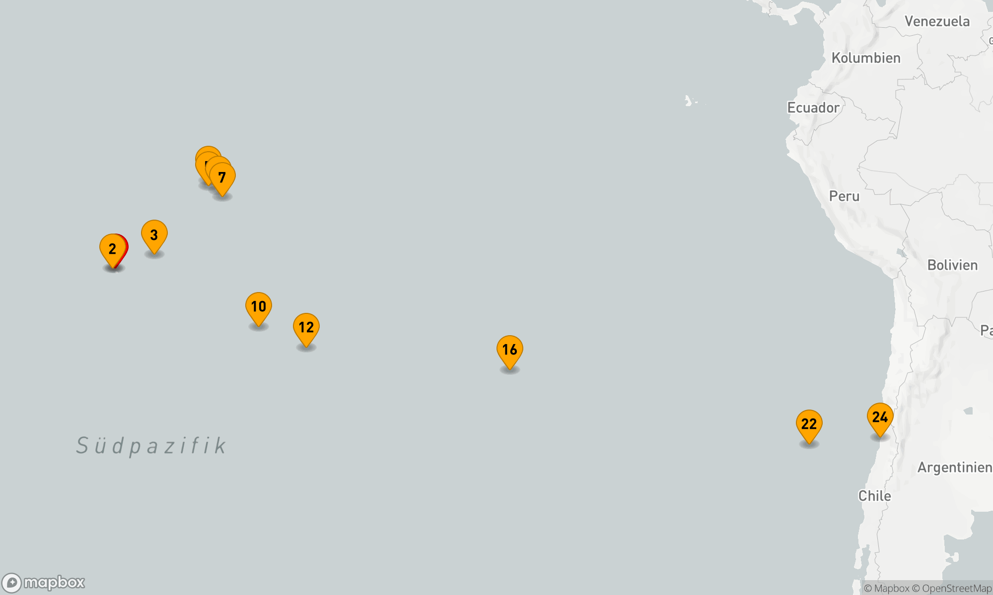 Route 23 Nächte - Von Polynesiens Paradiesen zu den Geheimnissen Chiles