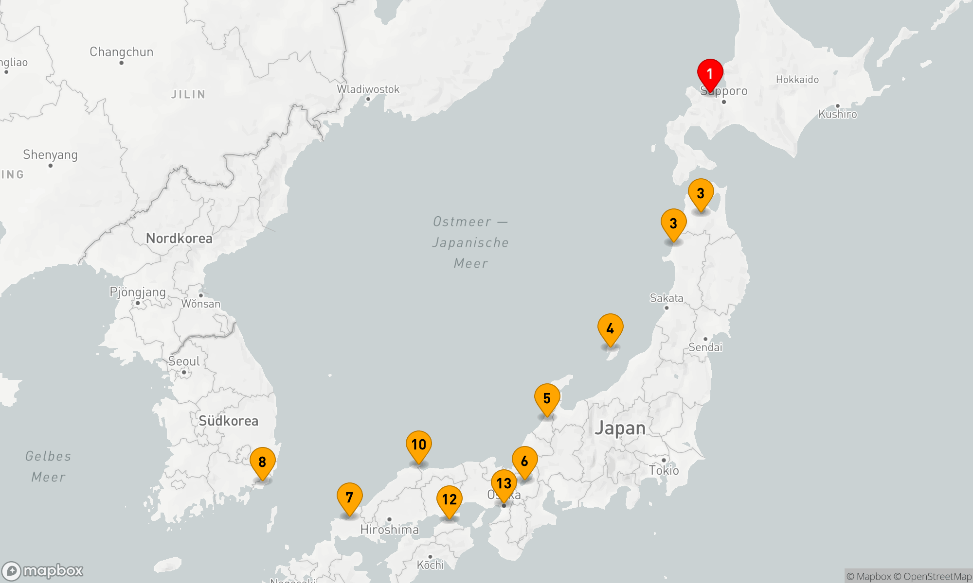 Route 12 Nächte - Japanische Kultur- und Küstenschätze Entdeckungstour
