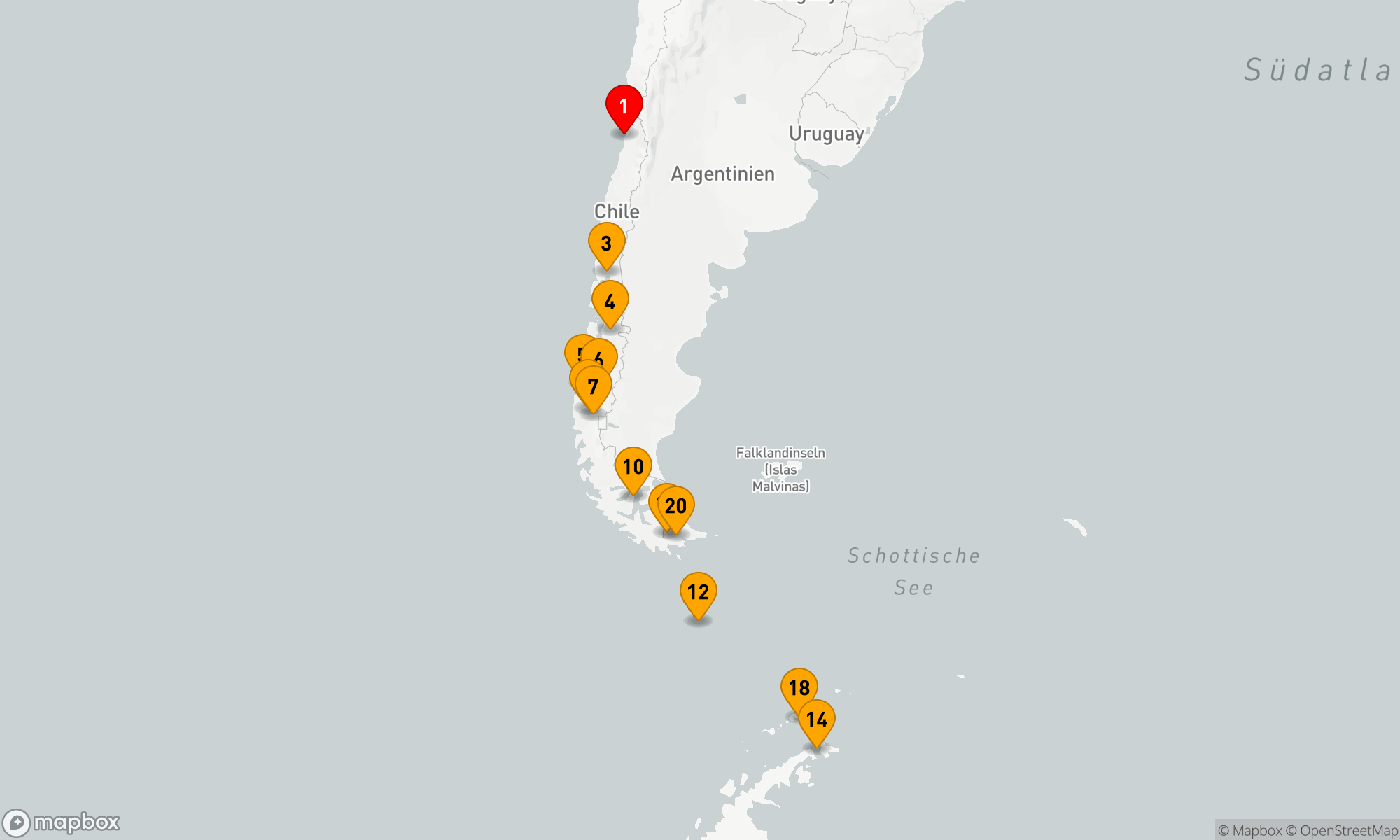 Route 20 Nächte - Auf den Spuren der chilenischen Fjorde und Antarktis-Abenteuer