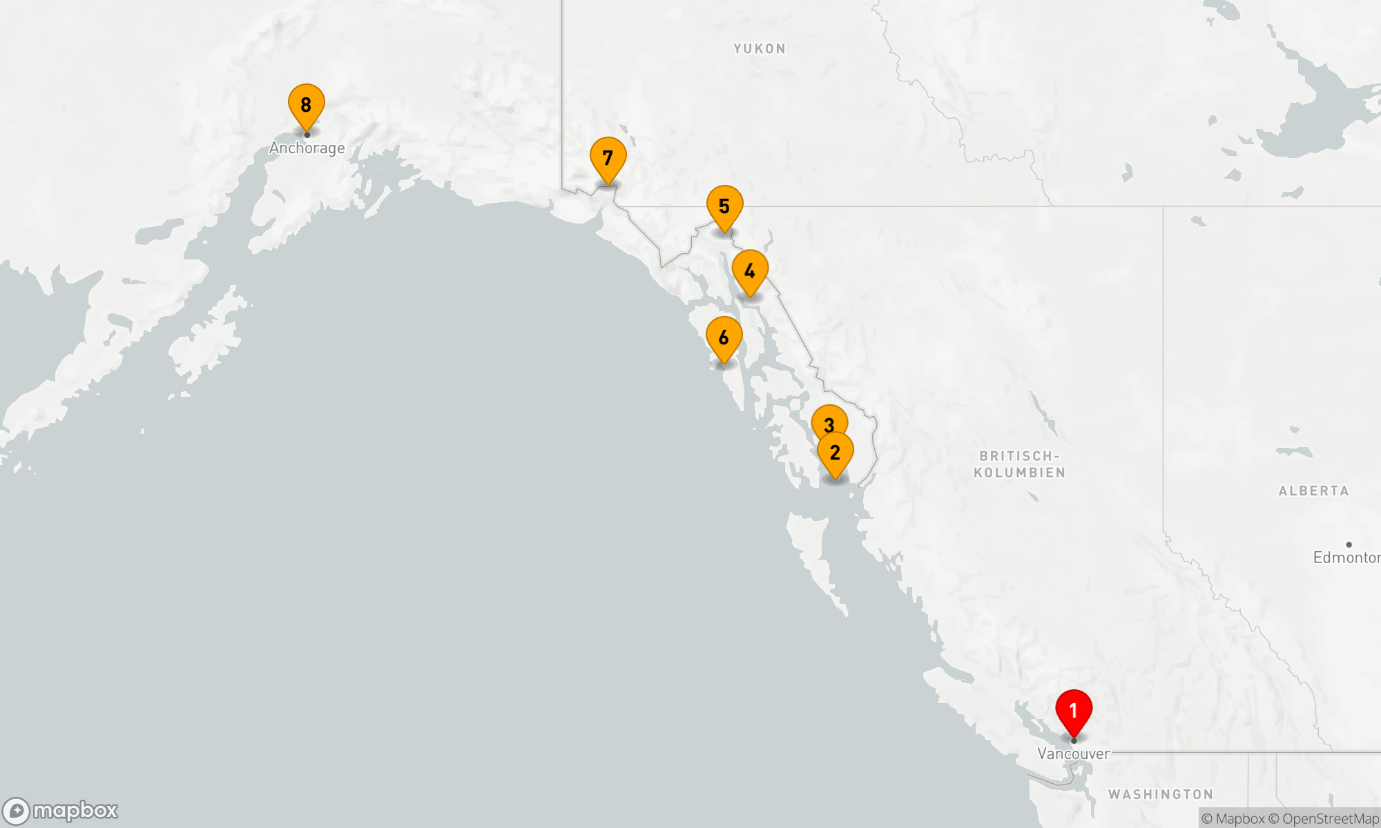 Route 7 Nächte - Gletscherzauber und Küstenwunder Alaskas