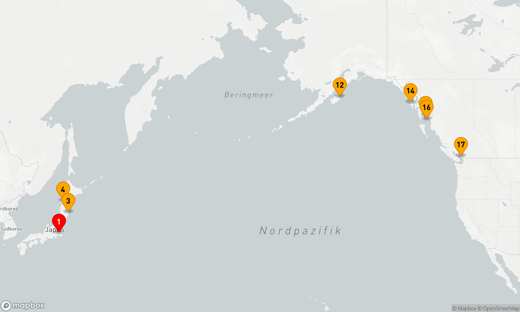 Route 16 Nächte - Von Metropolen zu Wildnis: Eine Pazifik-Odyssee