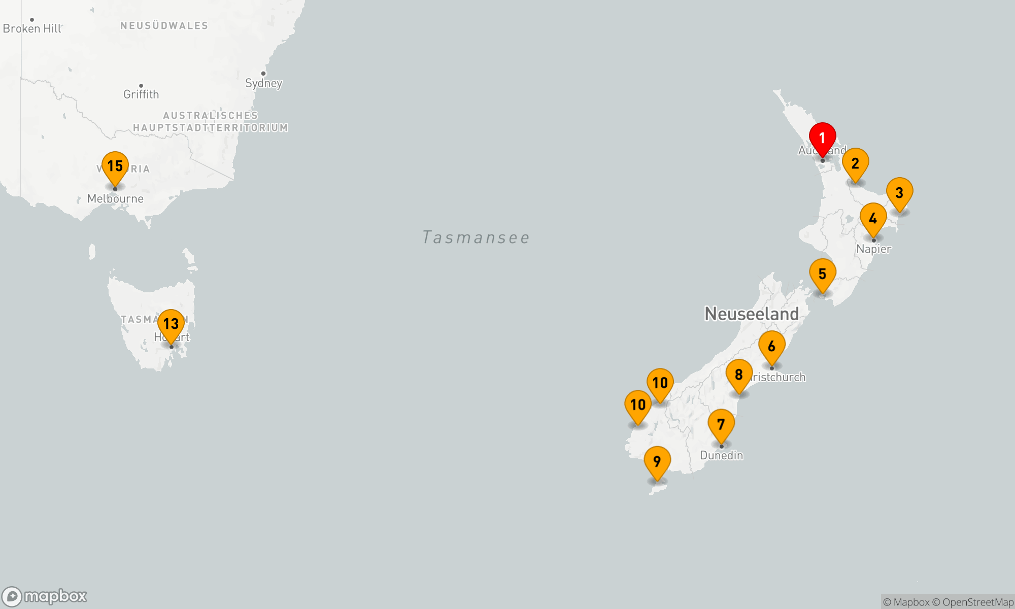 Route 14 Nächte - Südliche Entdeckungen: Neuseeland bis Australien