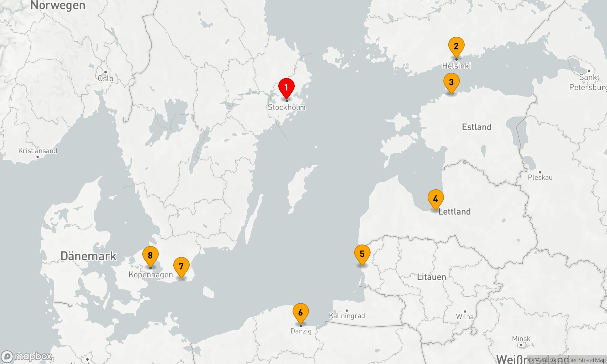 Route 7 Nächte - Ostseeglanz und Nordische Juwelen