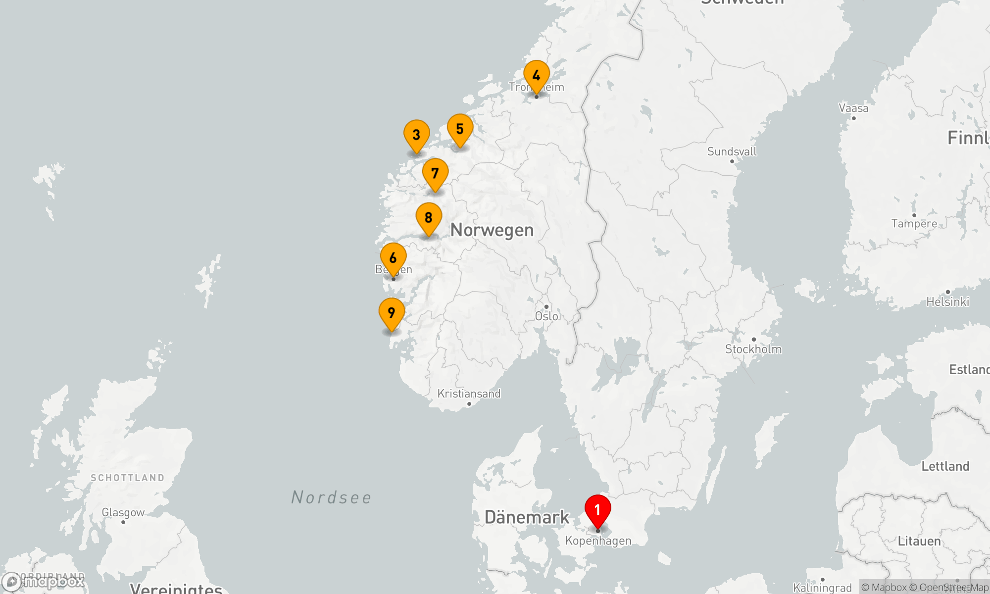 Route 10 Nächte - Fjordzauber und Nordische Städteerlebnisse
