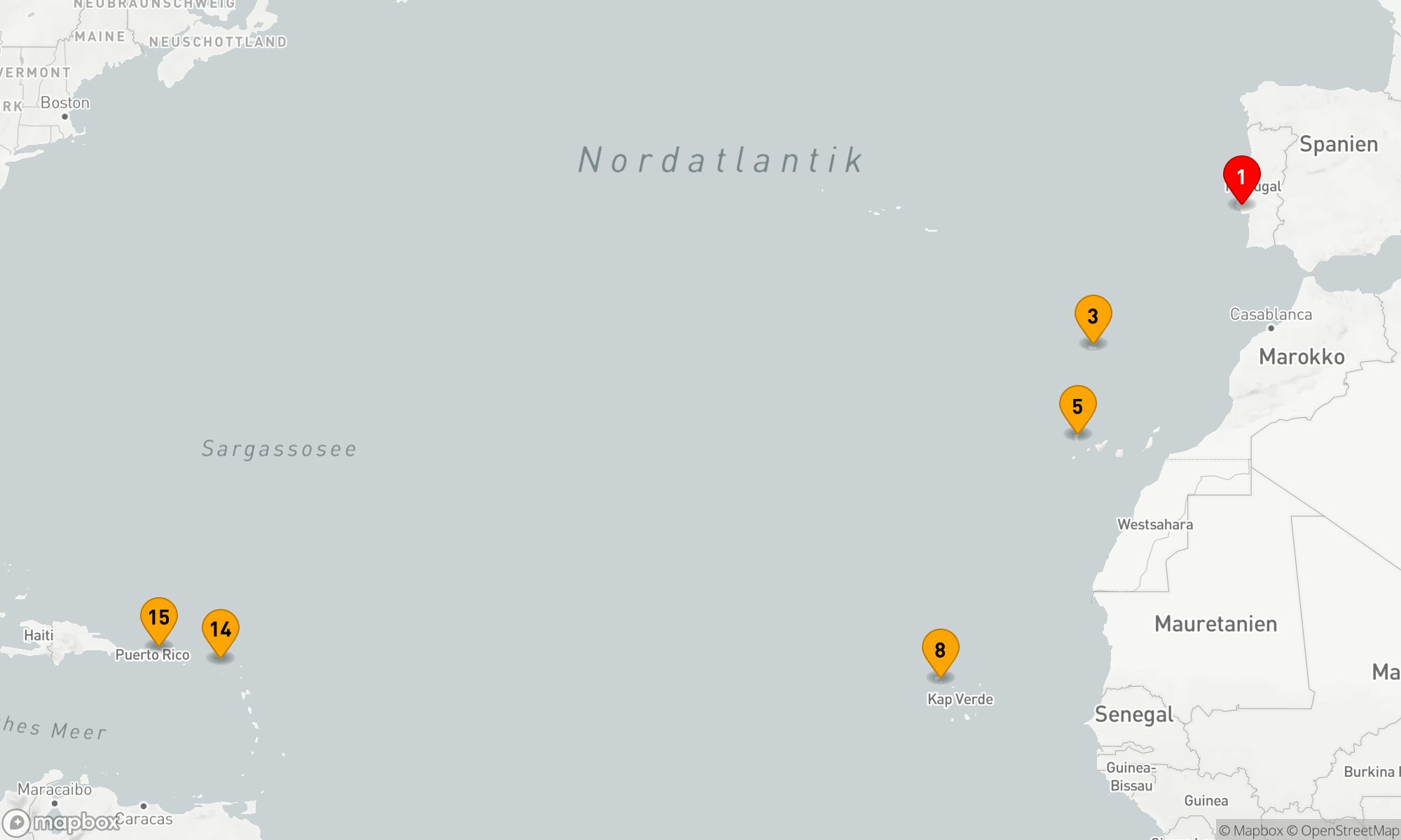Route 14 Nächte - Transatlantische Entdeckungsreise: Von Lissabon bis San Juan