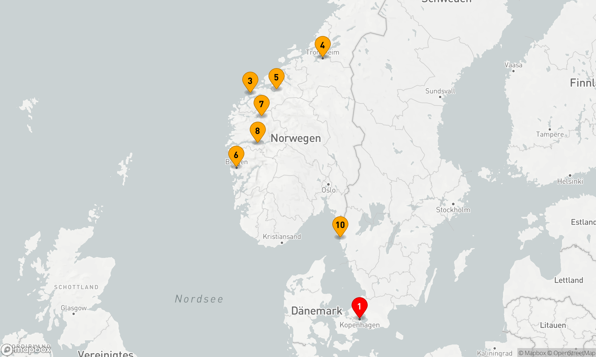Route 10 Nächte - Nordisches Märchenmeer