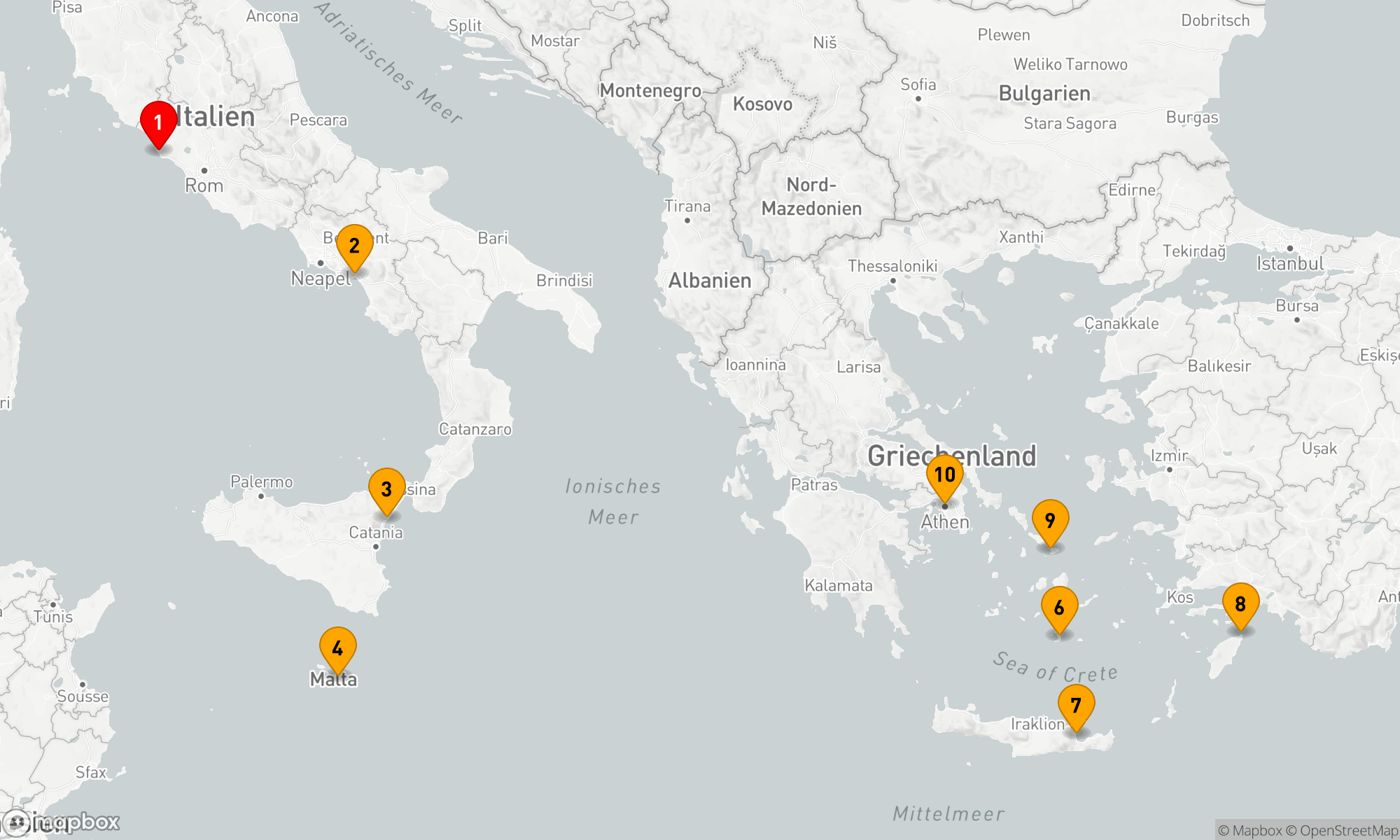 Route 9 Nächte - Mediterrane Schätze und Inselperlen Entdeckungsreise