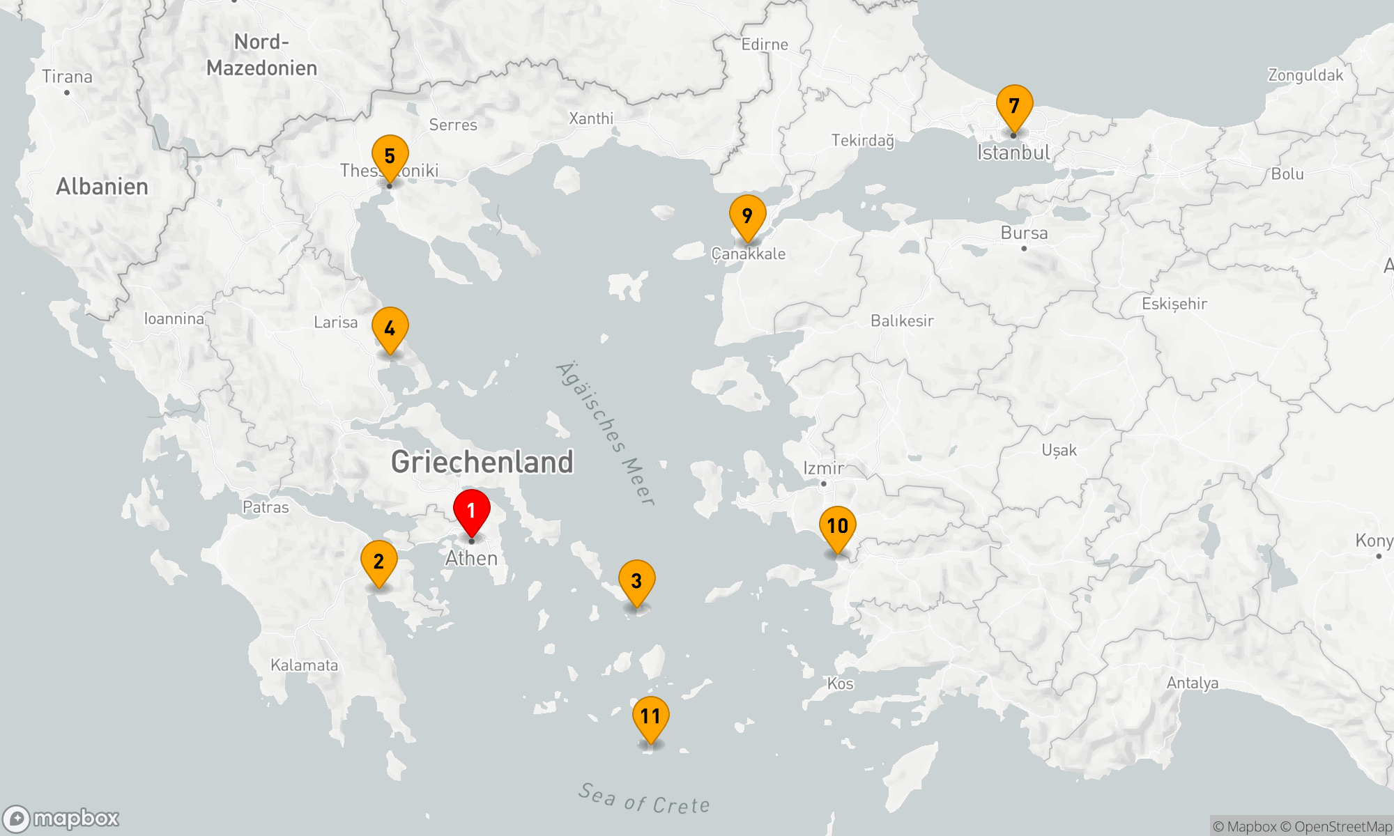 Route 11 Nächte - Hellenische Entdeckungsreise: Zwischen Ägäis und Bosporus