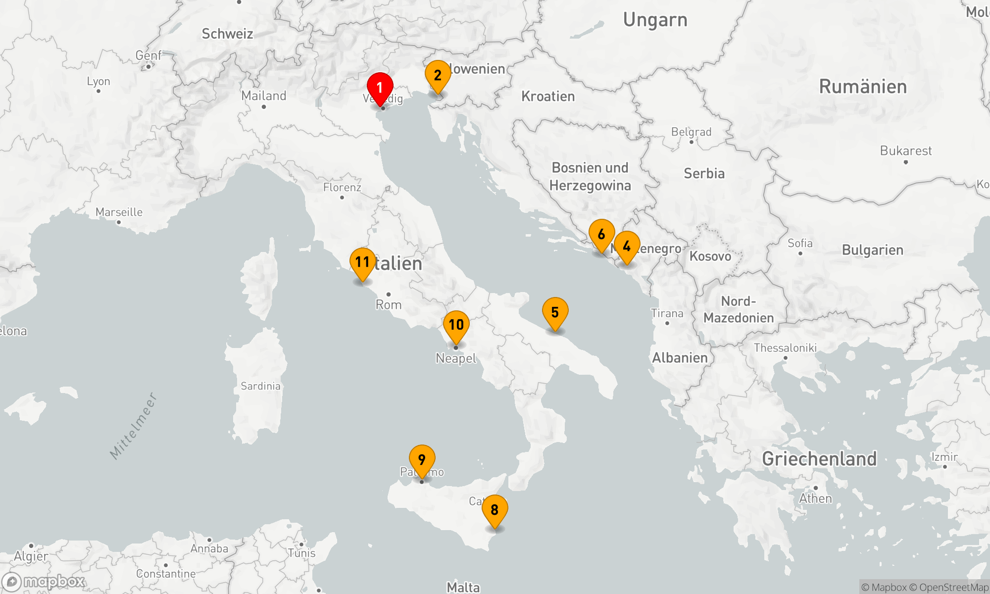 Route 10 Nächte - Mittelmeerzauber: Von den Lagunen zur Ewigen Stadt