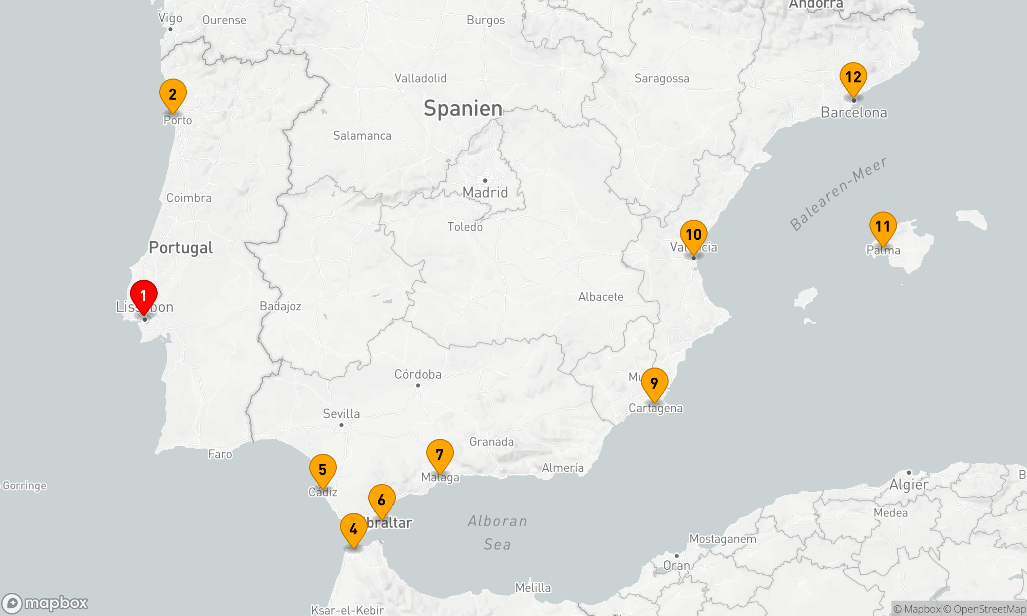 Route 11 Nächte - Von Lissabon zu den Toren Barcelonas: Eine iberische Entdeckungsreise