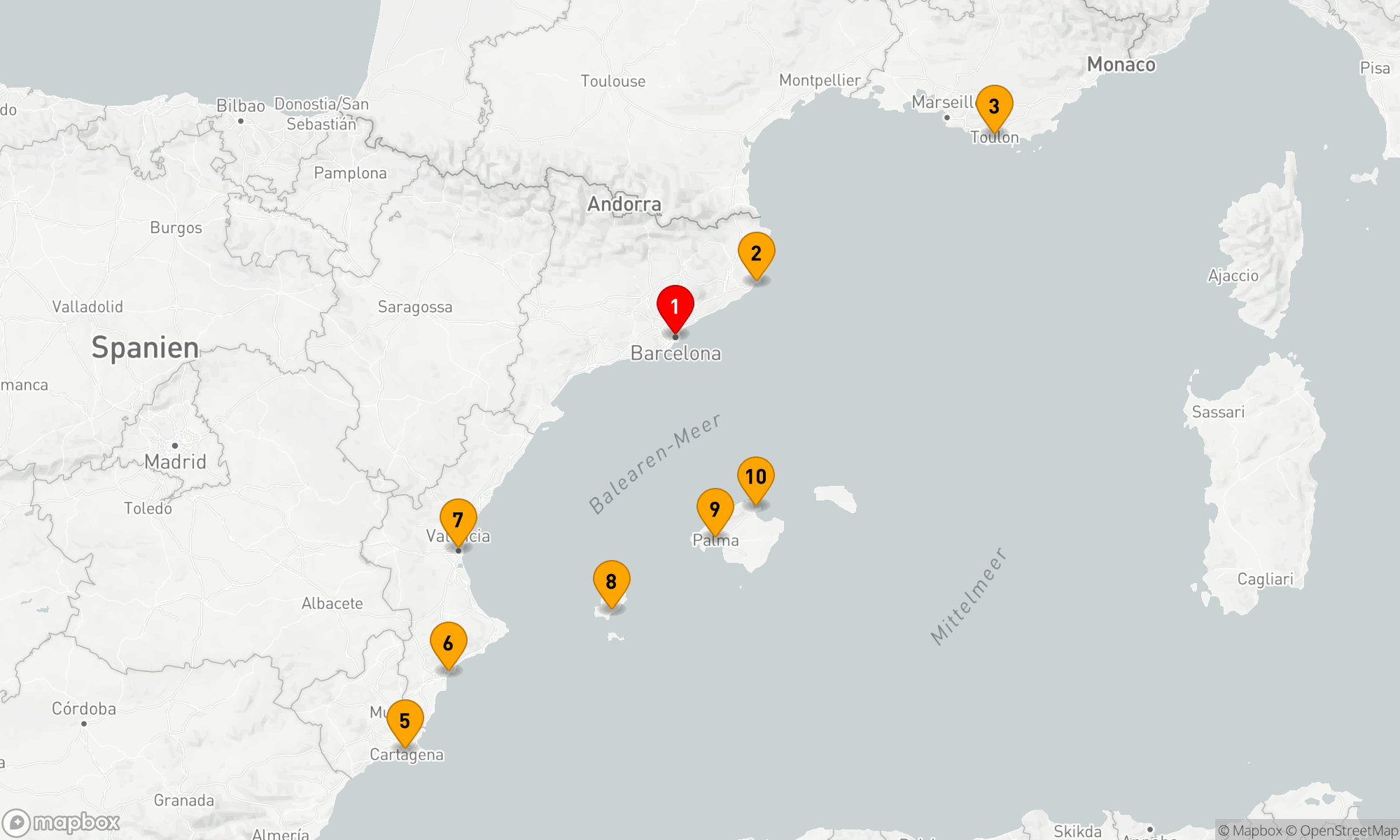 Route 10 Nächte - Entdeckungsreise im Mittelmeer: Katalonien und Balearen