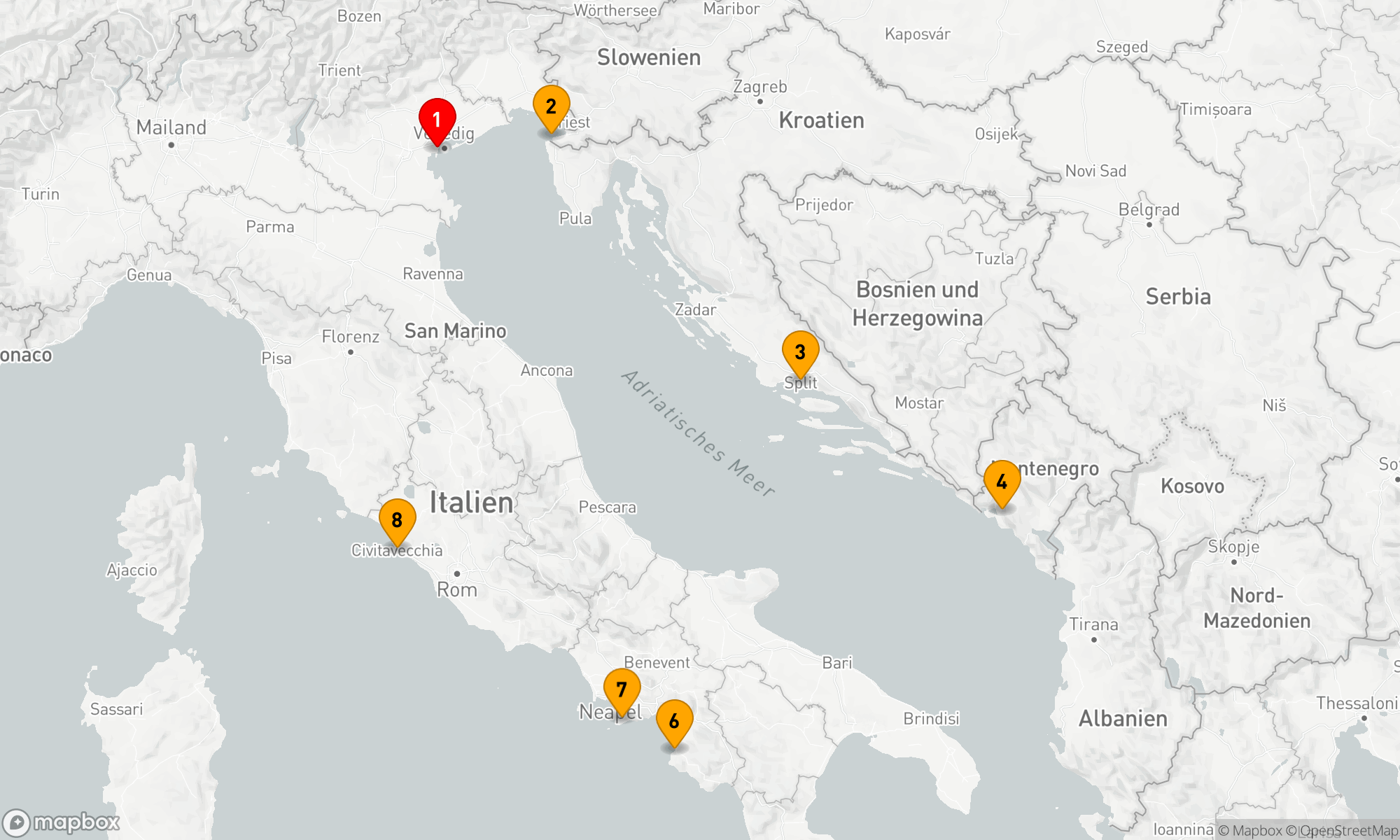 Route 7 Nächte - Adriatische Eleganz und Mediterrane Schätze
