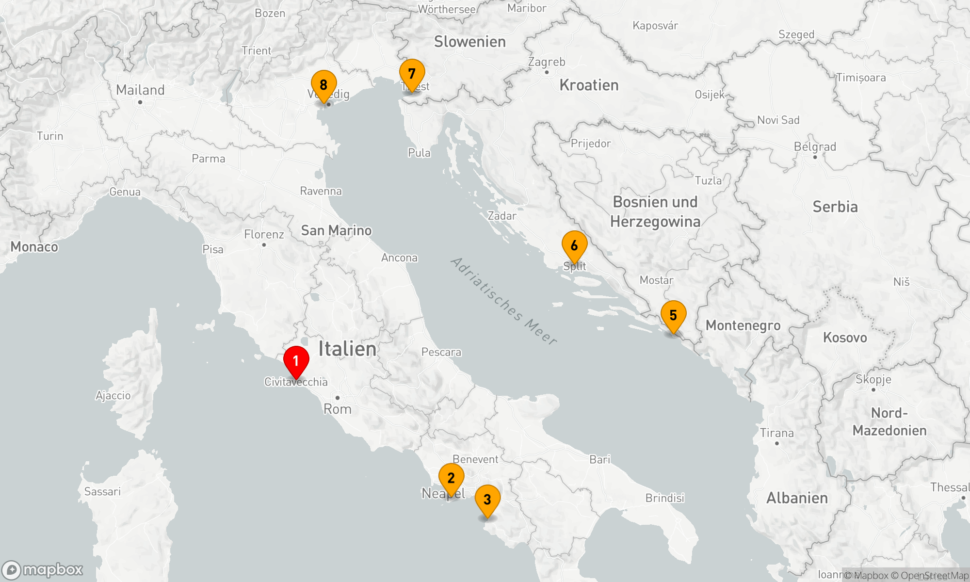 Route 7 Nächte - Mediterrane Eleganz: Entdeckungen zwischen Rom und Venedig