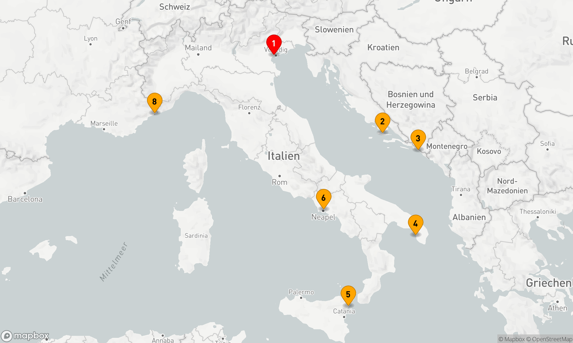 Route 7 Nächte - Mediterrane Schätze und Küstenzauber