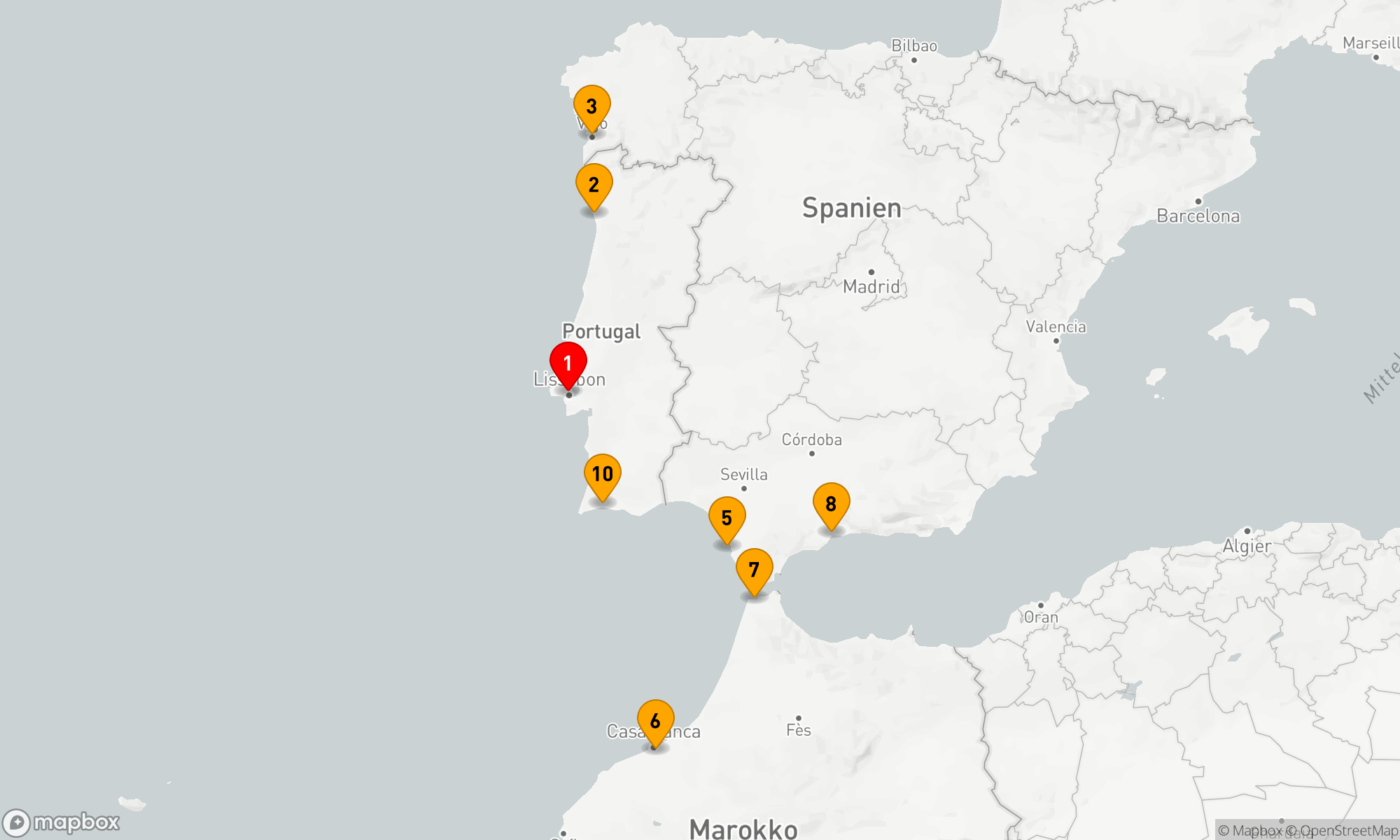 Route 10 Nächte - Kulturelle Schätze der Iberischen Küste
