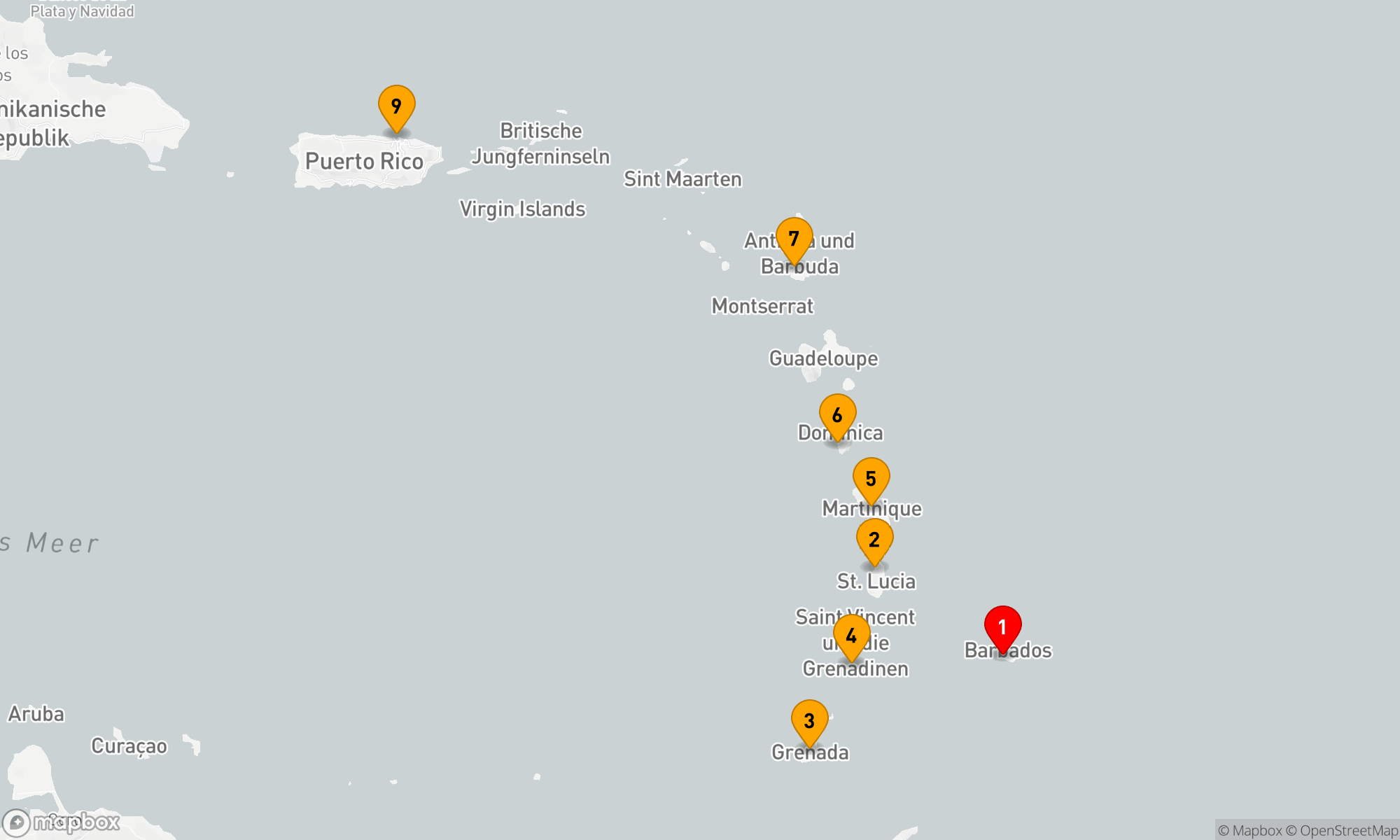 Route 8 Nächte - Karibische Eleganz: Inselparadiese entdecken