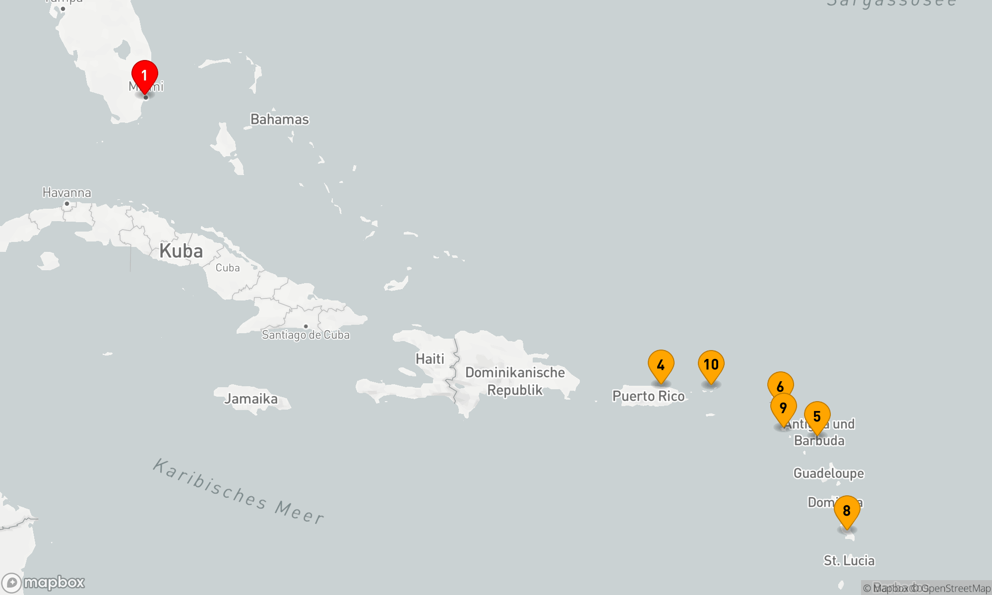 Route 12 Nächte - Karibische Eleganz ab Miami