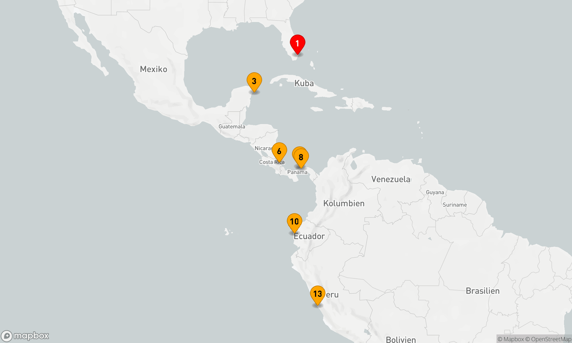 Route 12 Nächte - Von der Karibik zum Pazifik: Entdeckungsreise an Amerikas Küsten