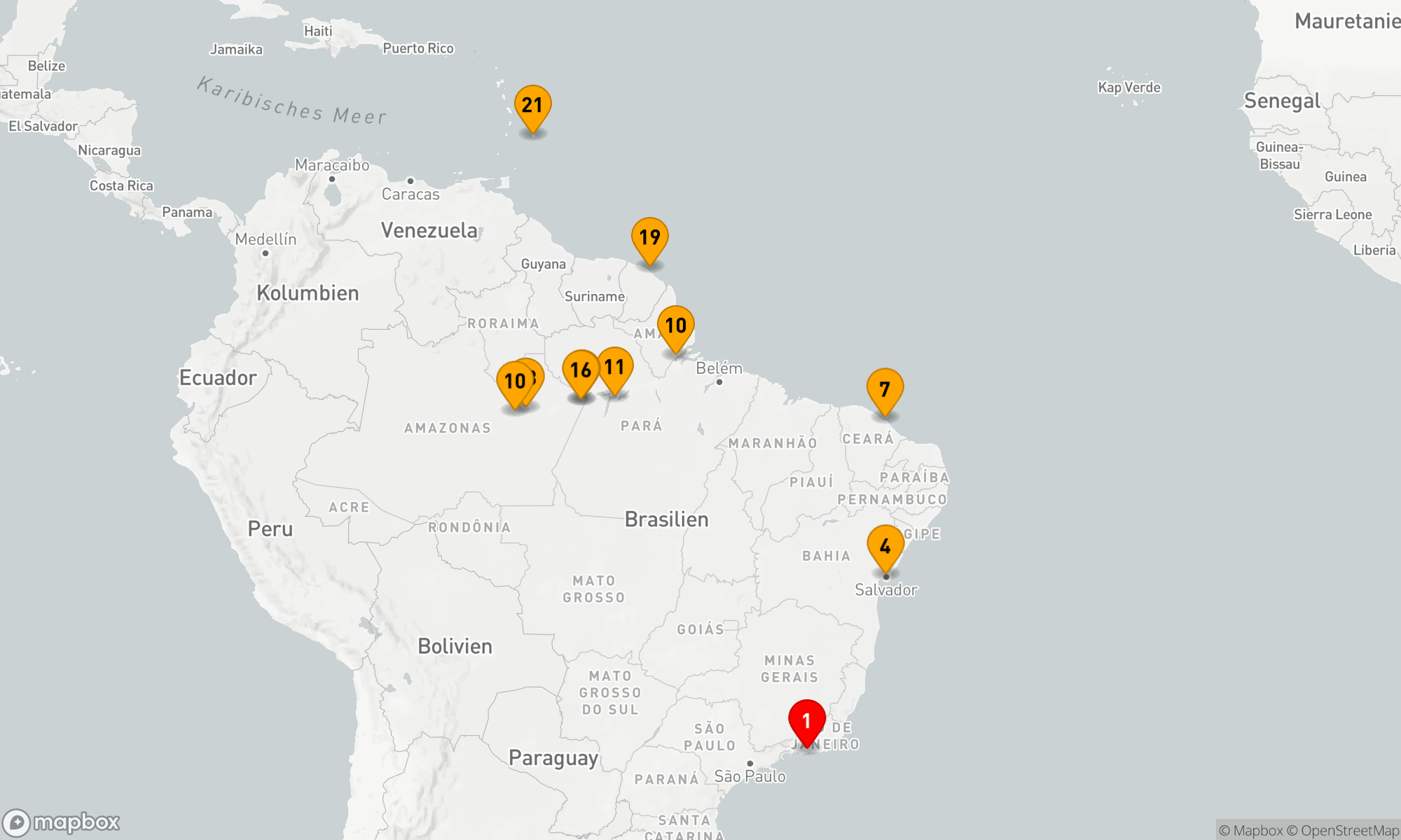 Route 20 Nächte - Perlen des Atlantiks und des Amazonas