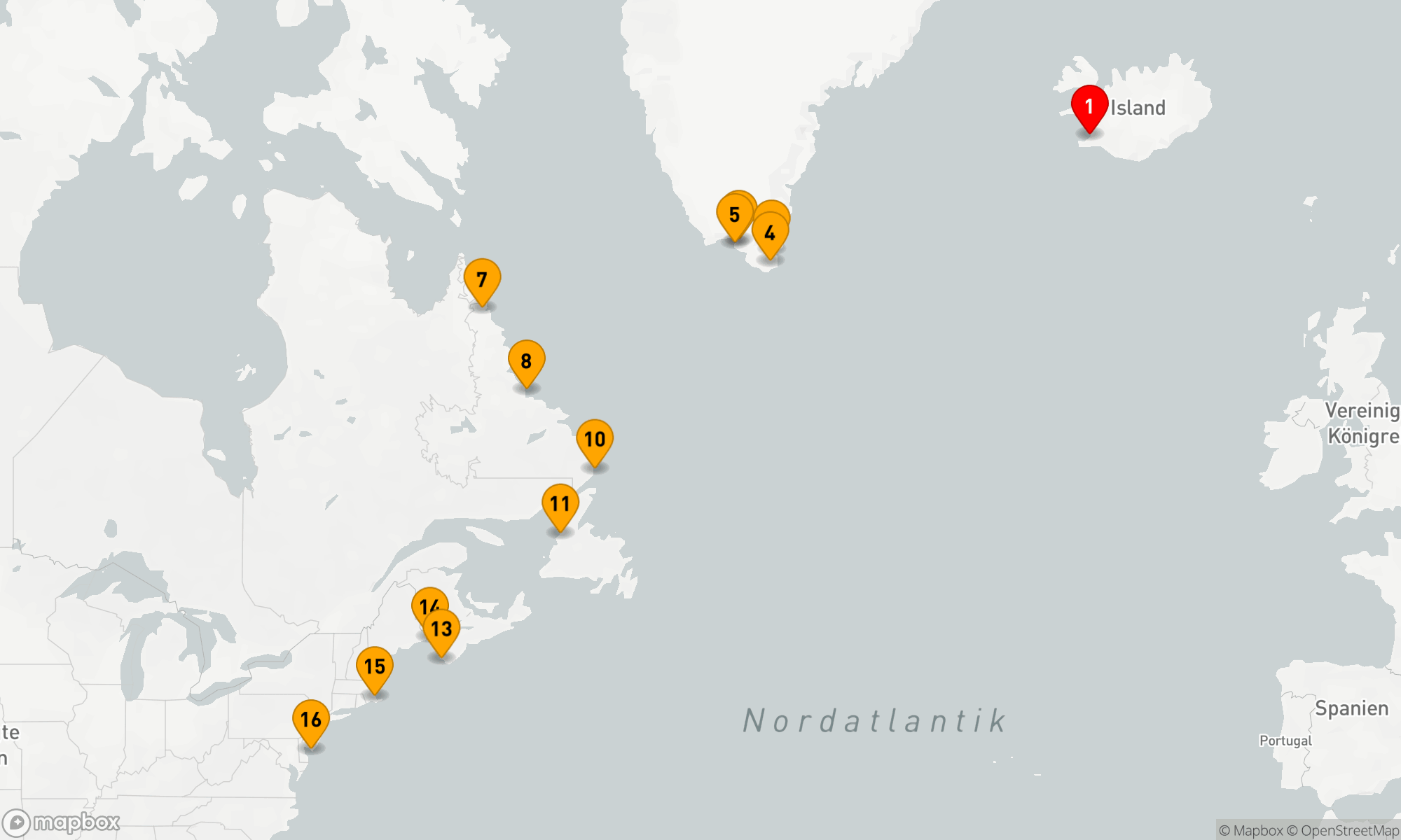 Route 15 Nächte - Nordatlantische Entdeckungsreise