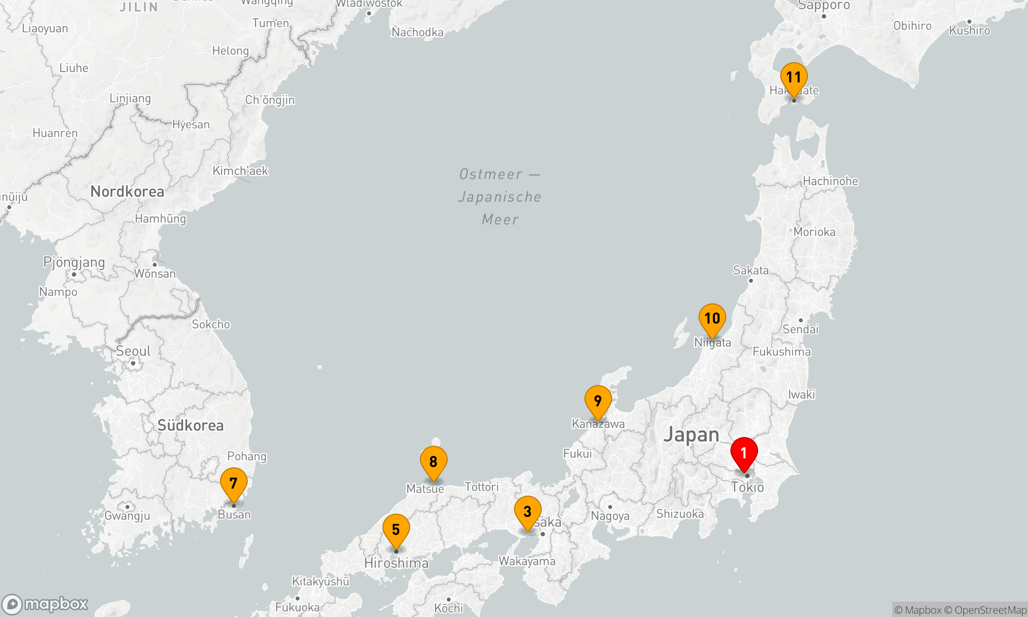 Route 12 Nächte - Zauberhafte Entdeckungen Japans und Koreas