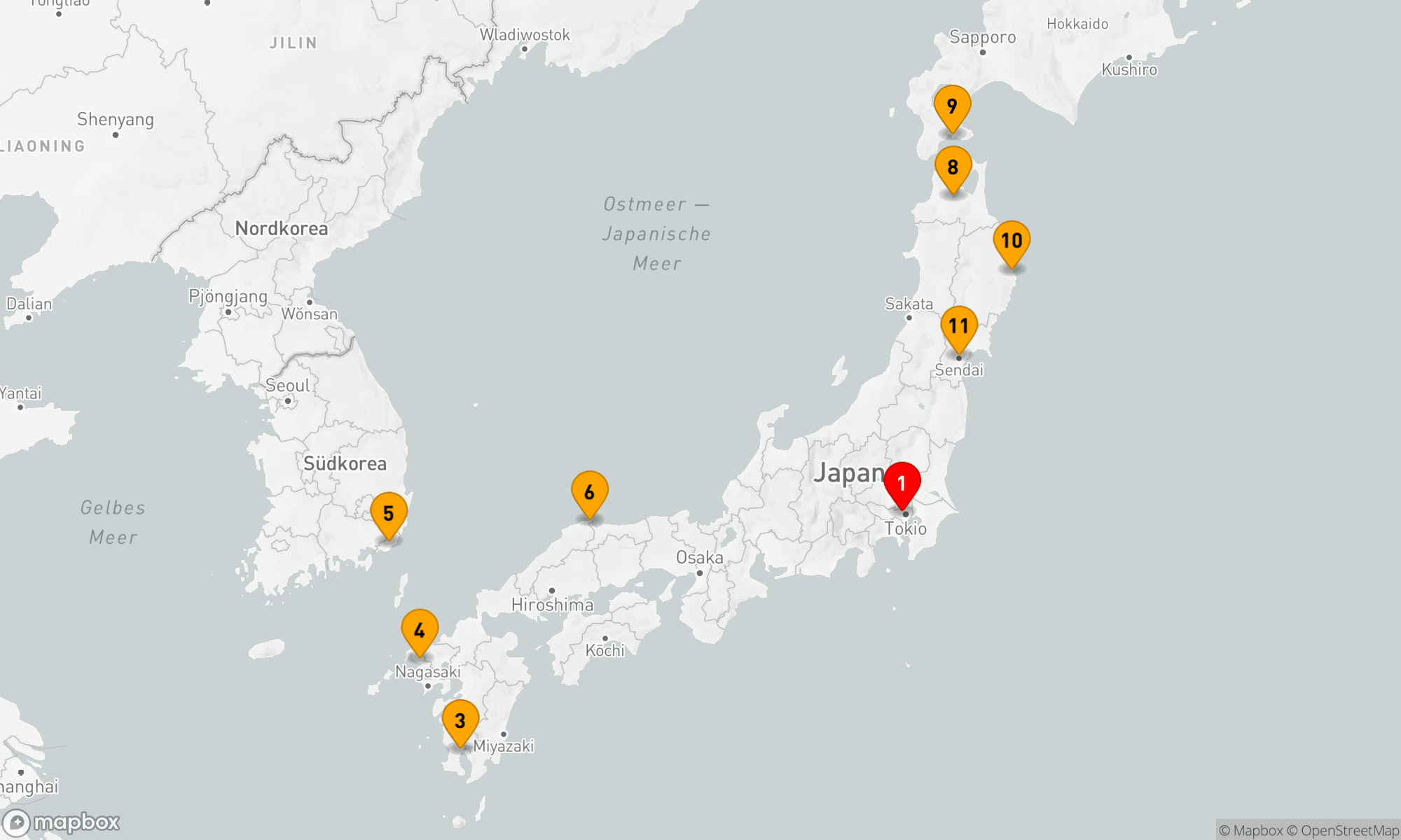 Route 12 Nächte - Kreuzfahrt der Kulturen und Küsten Japans