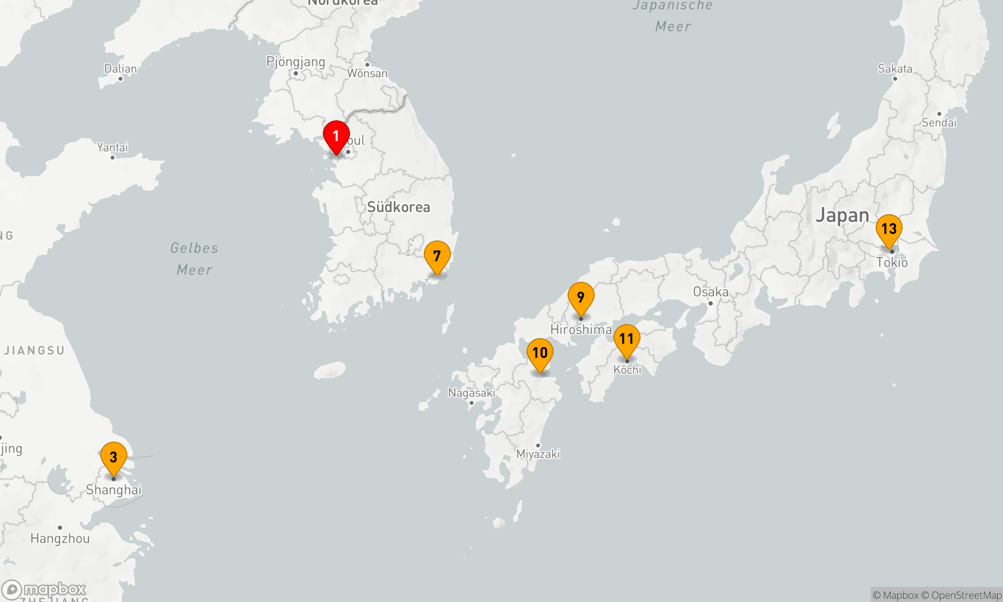 Route 12 Nächte - Perlen der Kulturen: Von Korea nach Japan