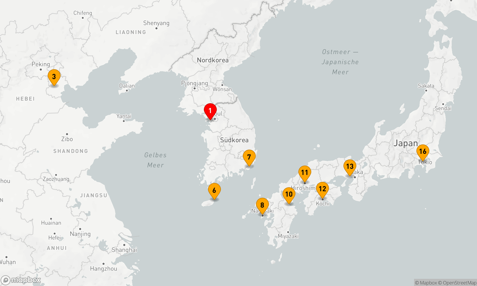 Route 15 Nächte - Asiens Küstenzauber: Von Seoul nach Tokyo