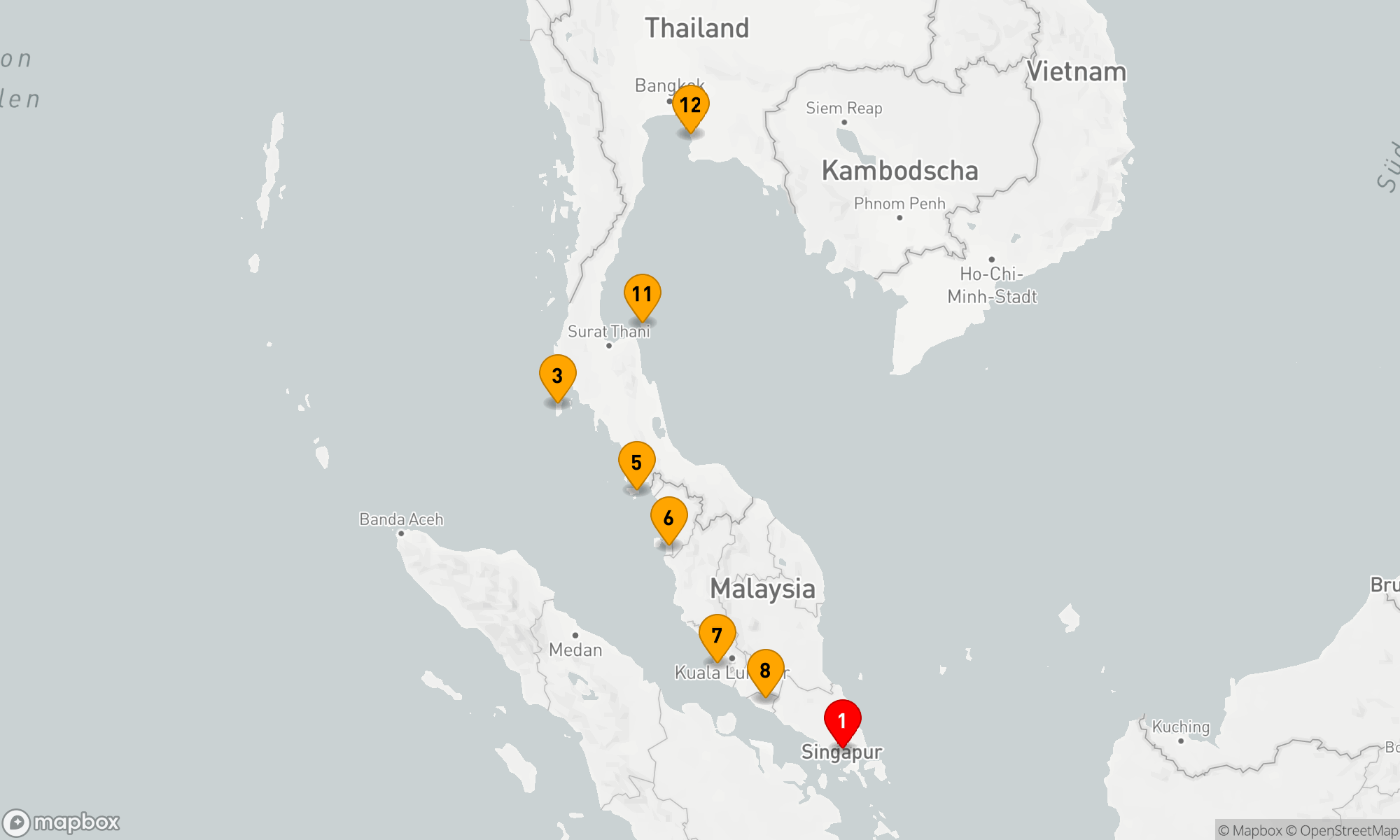 Route 12 Nächte - Glanzlichter Südostasiens