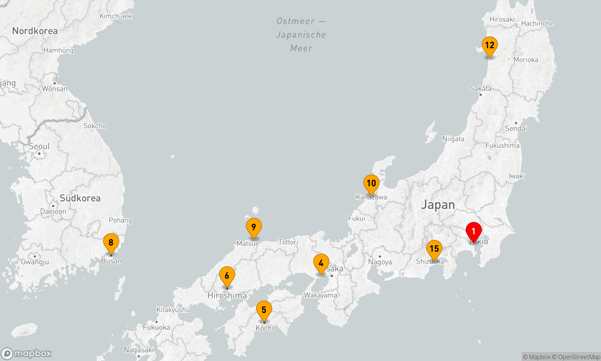 Route 15 Nächte - Rund um Japan