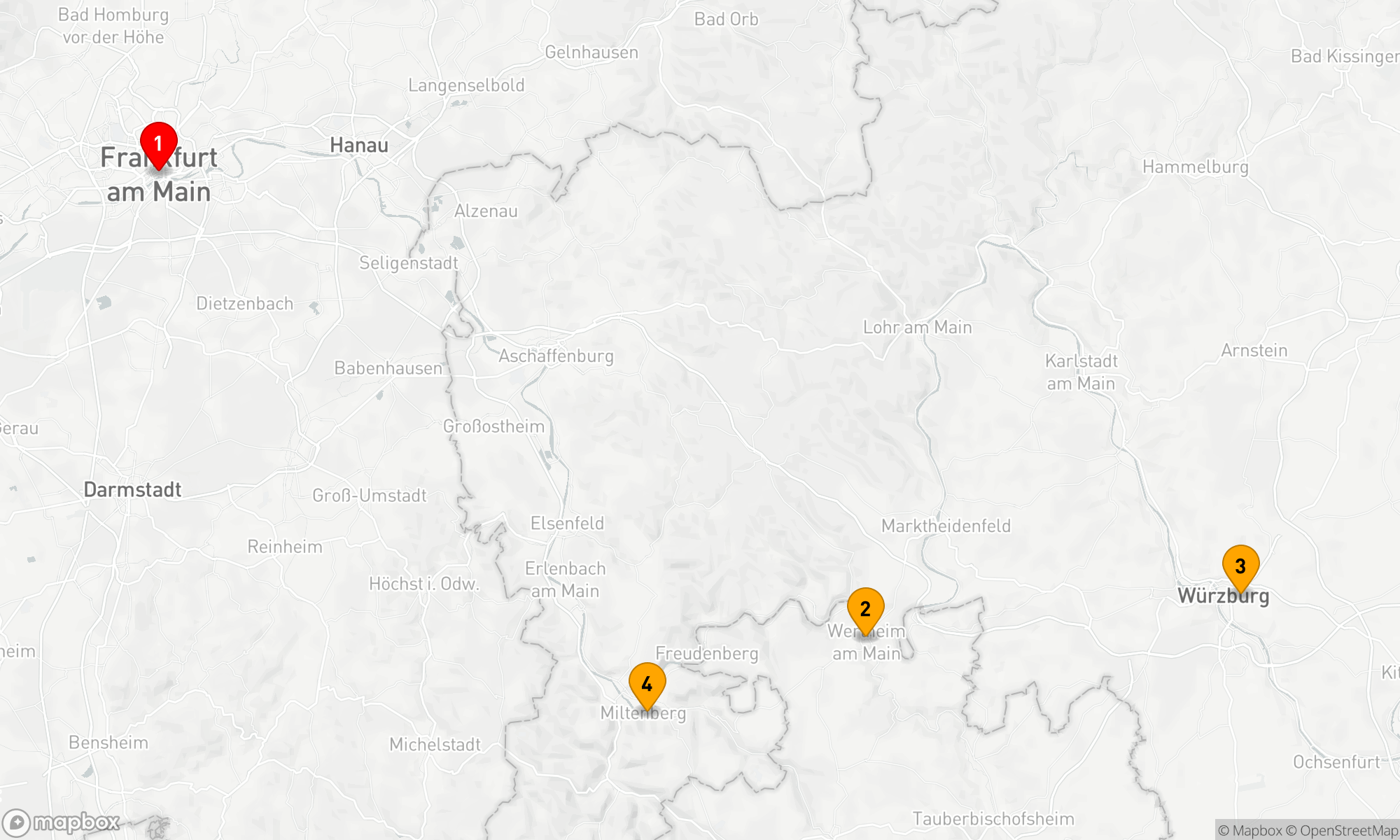 Route 5 Nächte - Kurs Main Romantik