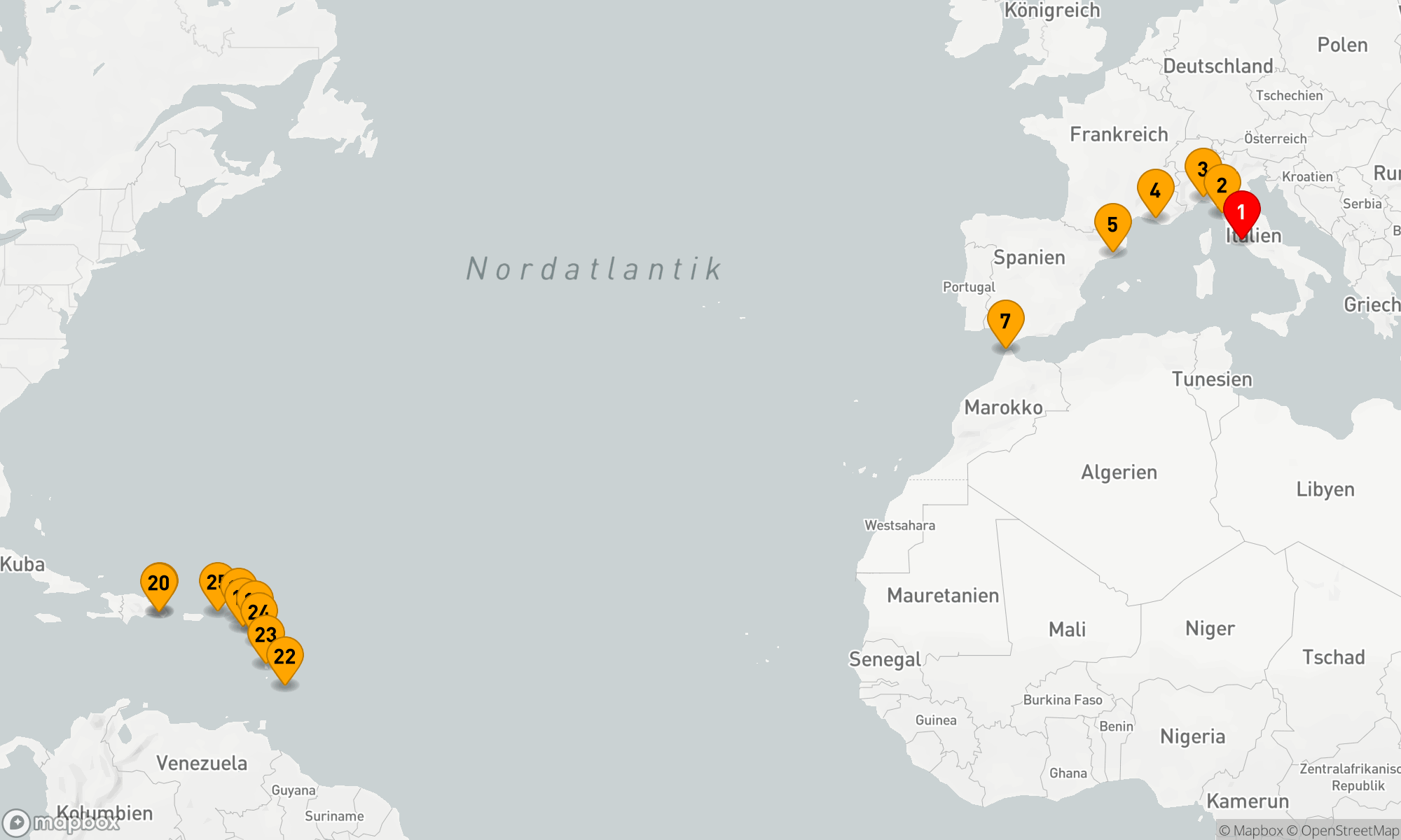 Route 25 Nächte - Von der Ewigen Stadt zu Karibikparadiesen