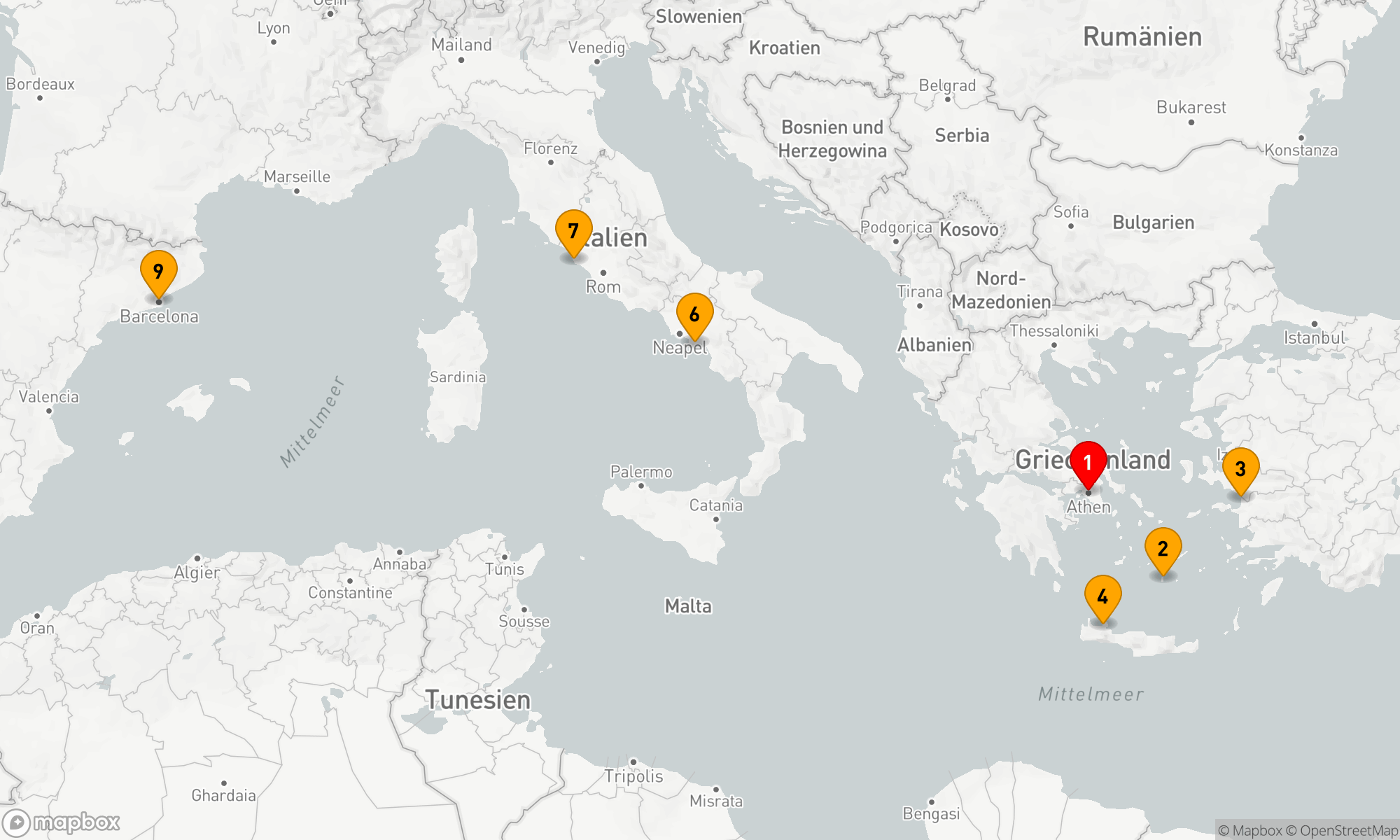 Route 8 Nächte - BEST OF GRIECHENLAND & ITALIEN KREUZFAHRT