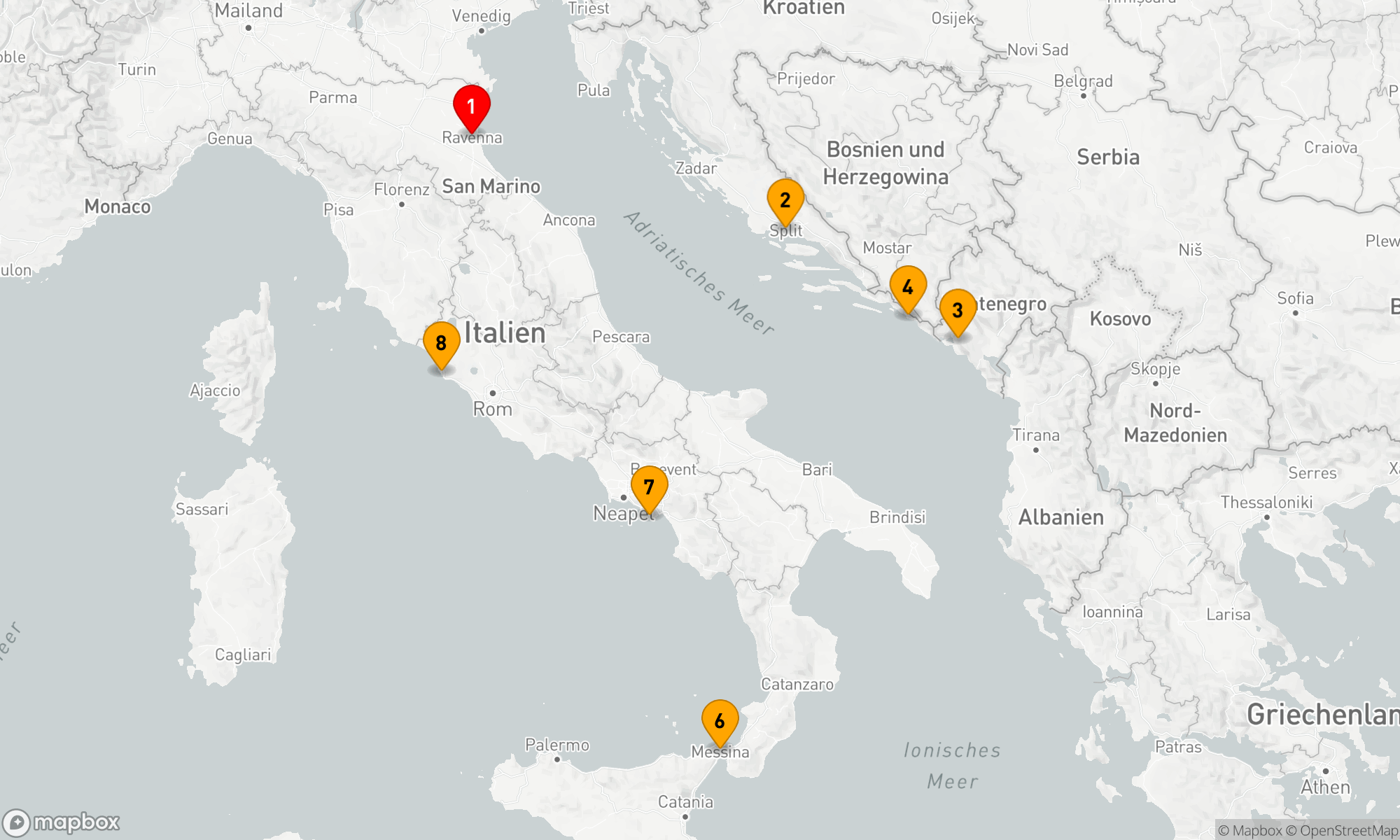 Route 7 Nächte - ITALIEN & KROATIEN KREUZFAHRT