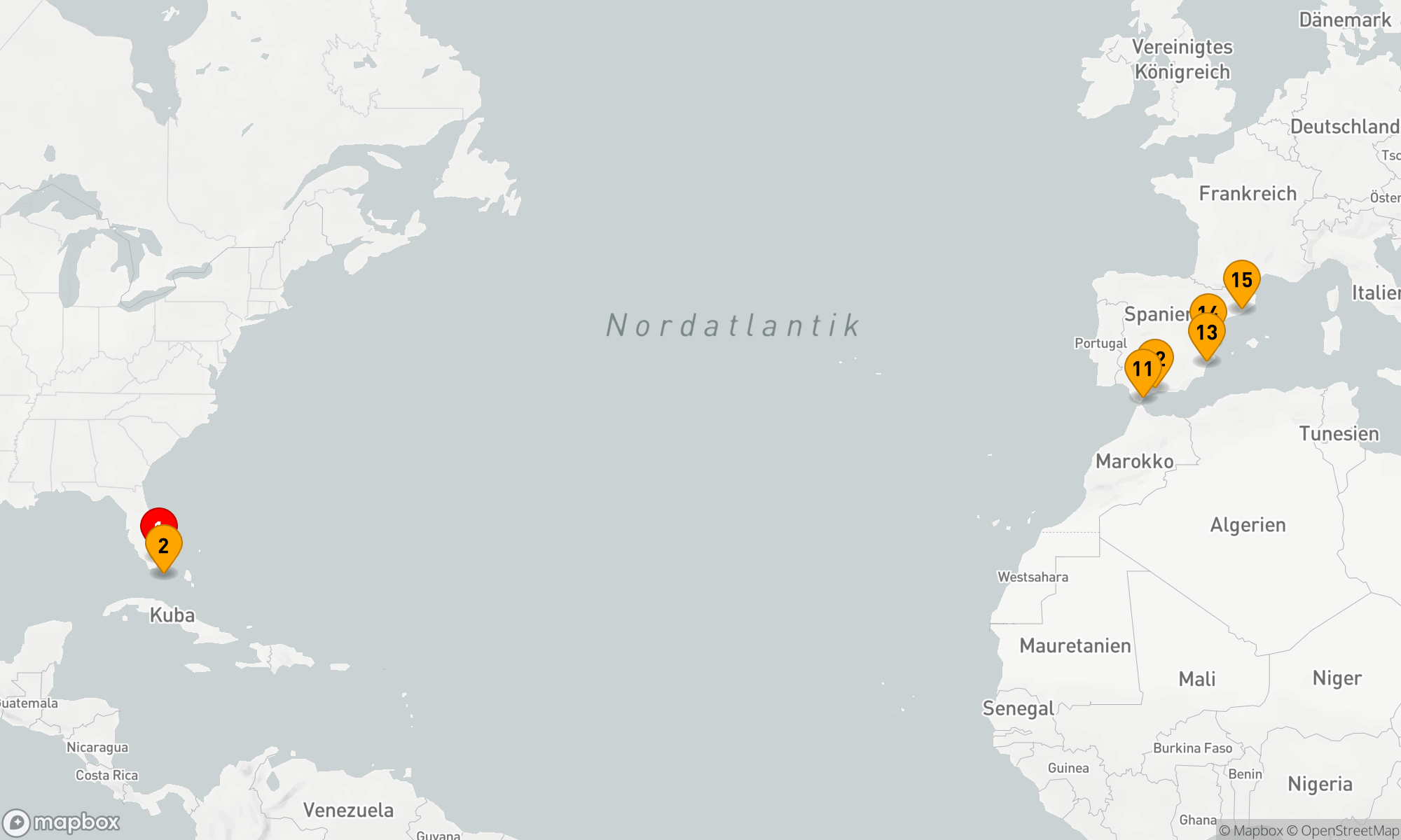 Route 14 Nächte - SPANIEN & GIBRALTAR TRANSATLANTIK