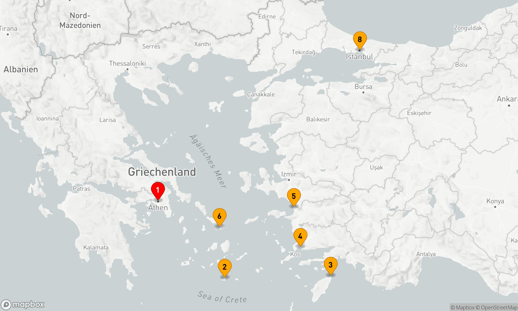 Route 7 Nächte - KREUZFAHRT ZU DEN GRIECHISCHEN INSELN UND DER TÜRKEI