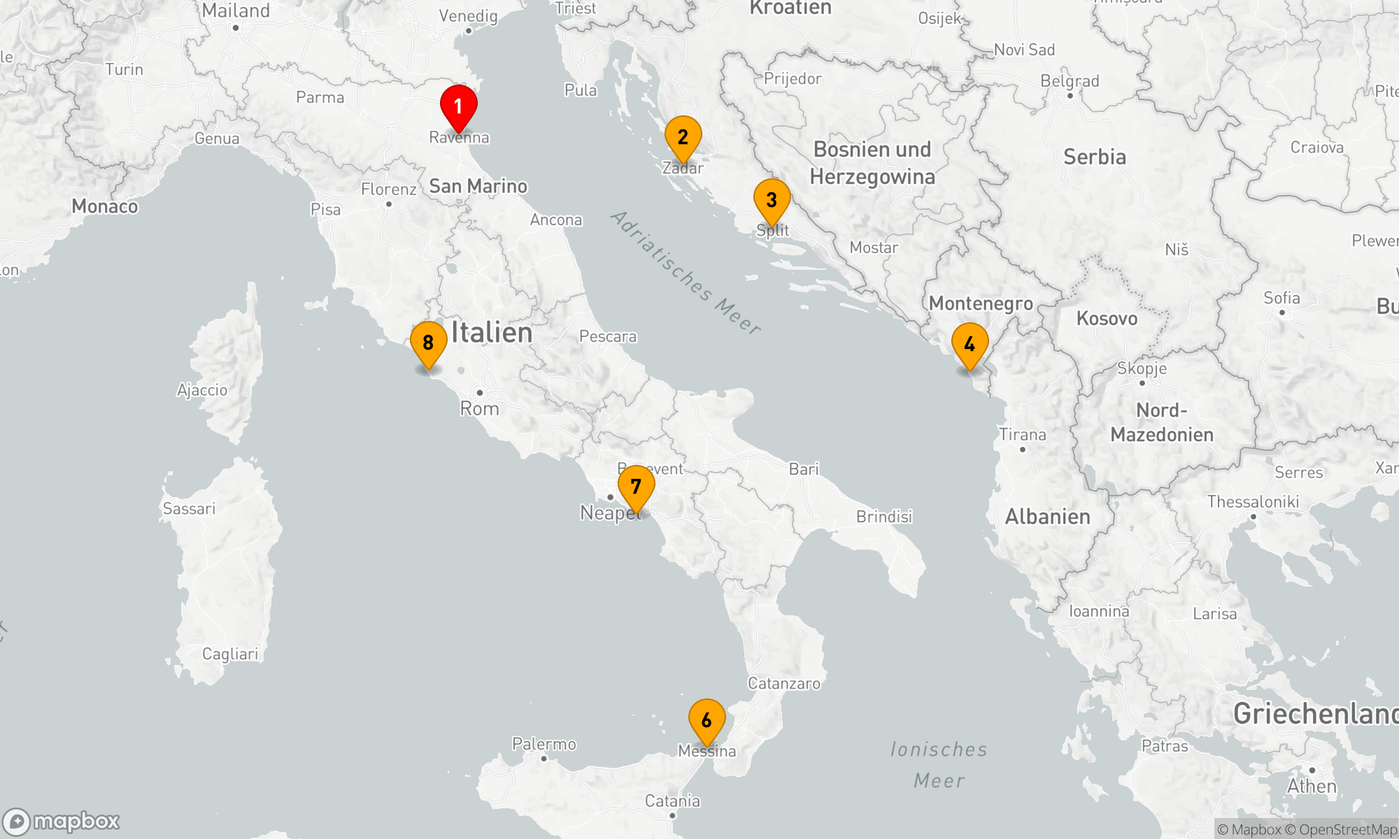 Route 7 Nächte - ITALIEN & KROATIEN KREUZFAHRT