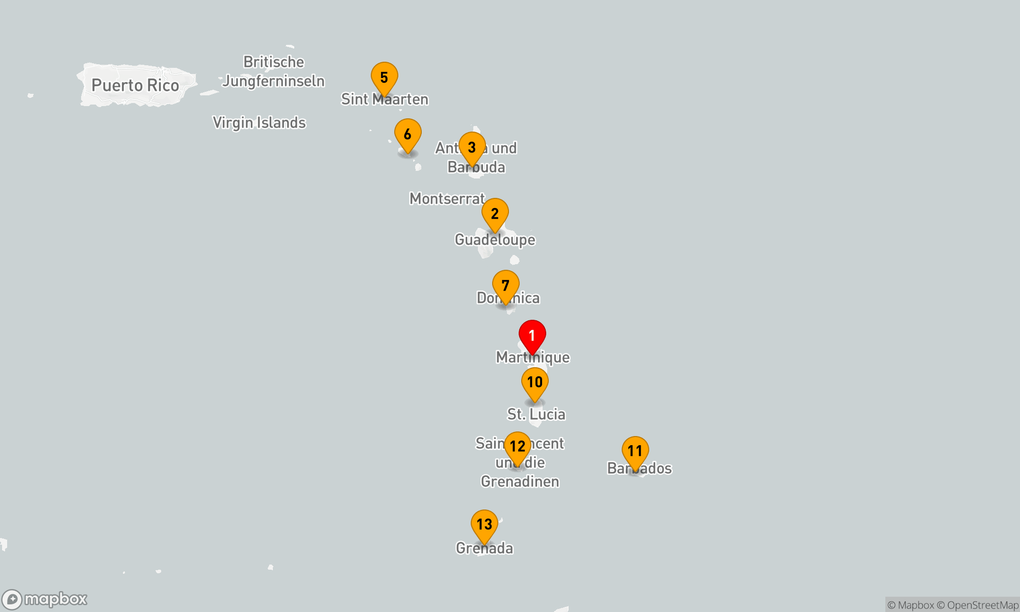Route 14 Nächte - Karibische Inselträume ab Fort-de-France