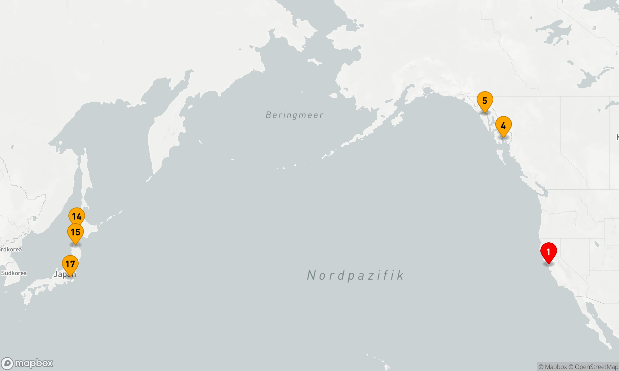 Route 15 Nächte - REISEN - ALASKA & JAPAN TRANSPA