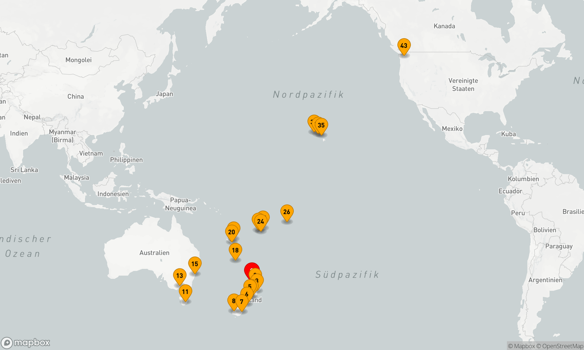 Route 42 Nächte - AUSTRALIEN,  NEUSEELAND & SÜDPAZIFIK-ÜBERQUERUNG