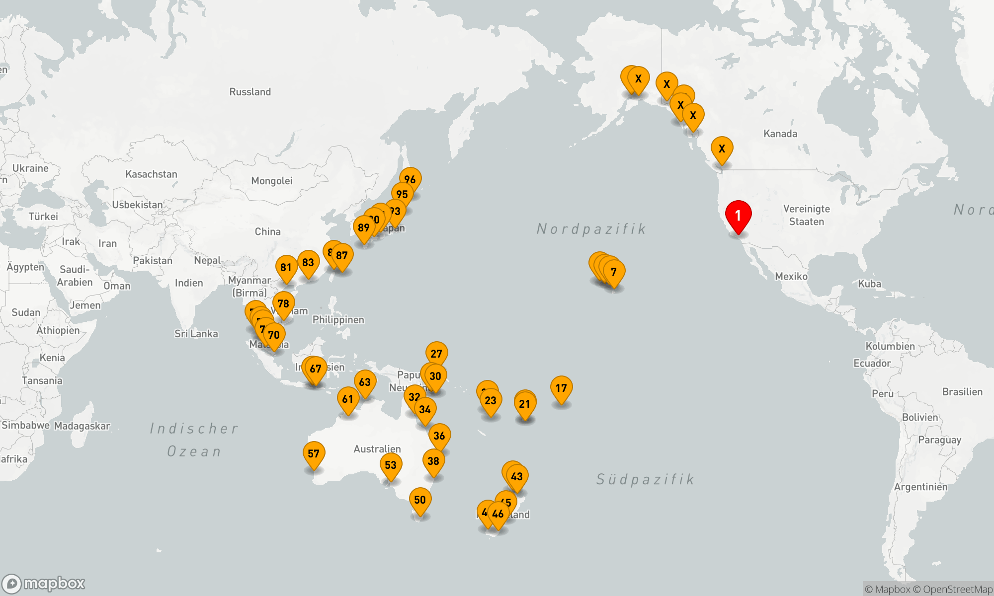 Route 110 Nächte - Weltkreuzfahrt Grand Circle Pacific - Los Angeles nach Vancouver