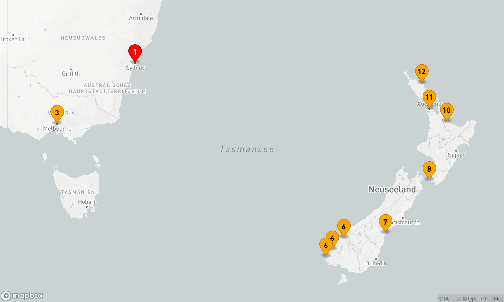 Route 14 Nächte - Südliche Ozean-Entdeckungsreise