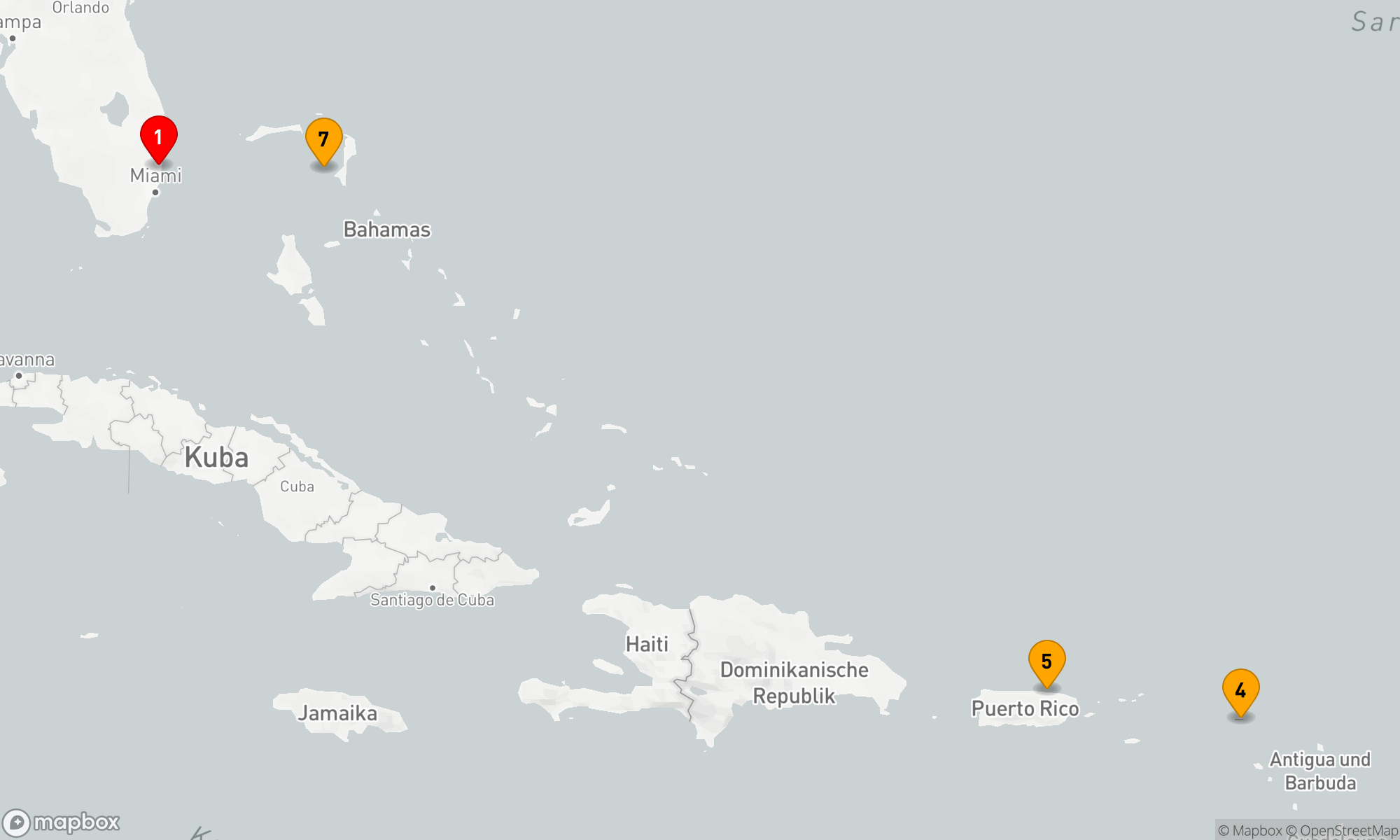 Route 7 Nächte - ab/bis Fort Lauderdale